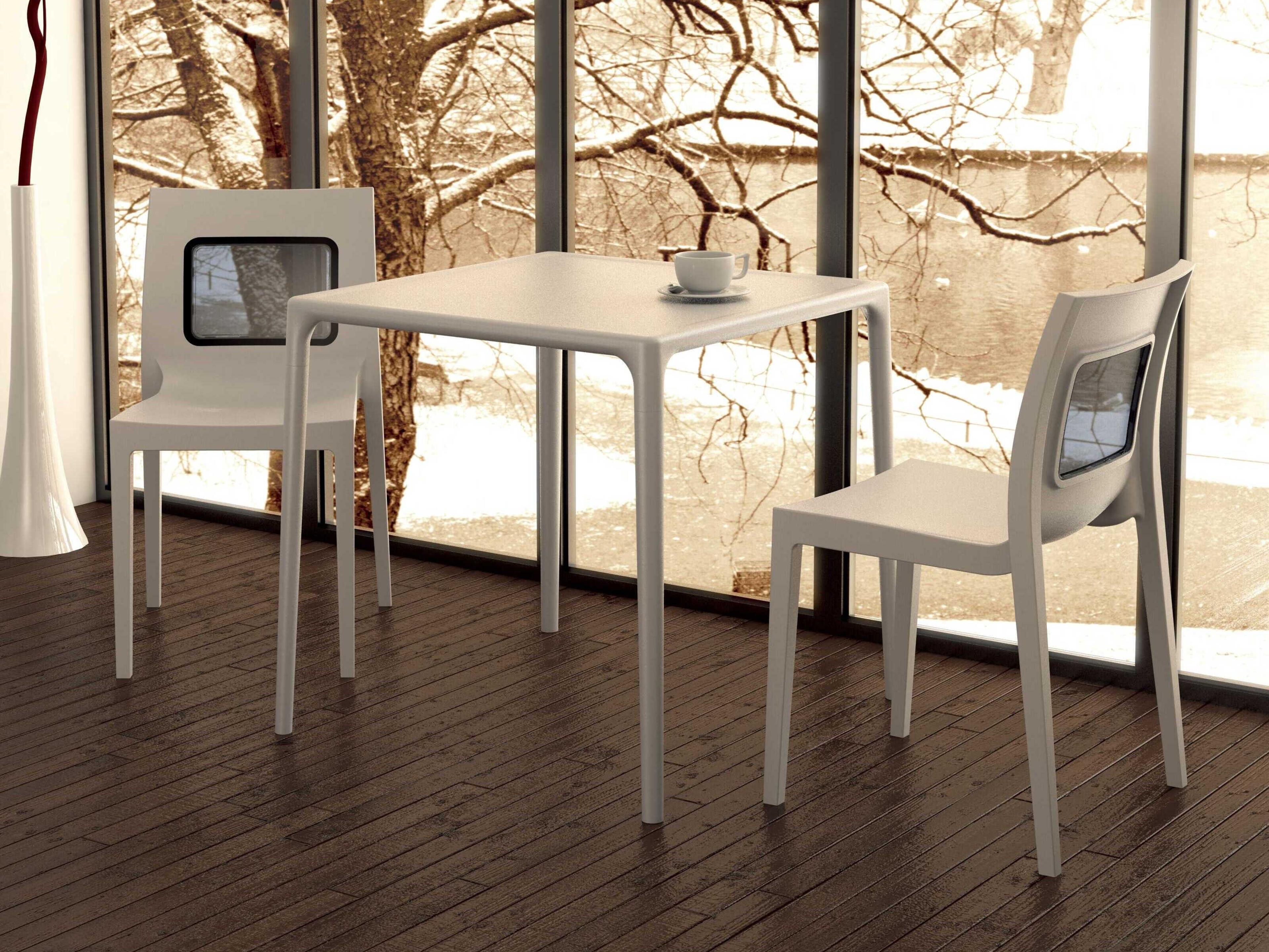 Compamia Mango Silver Resin Square Dining Table