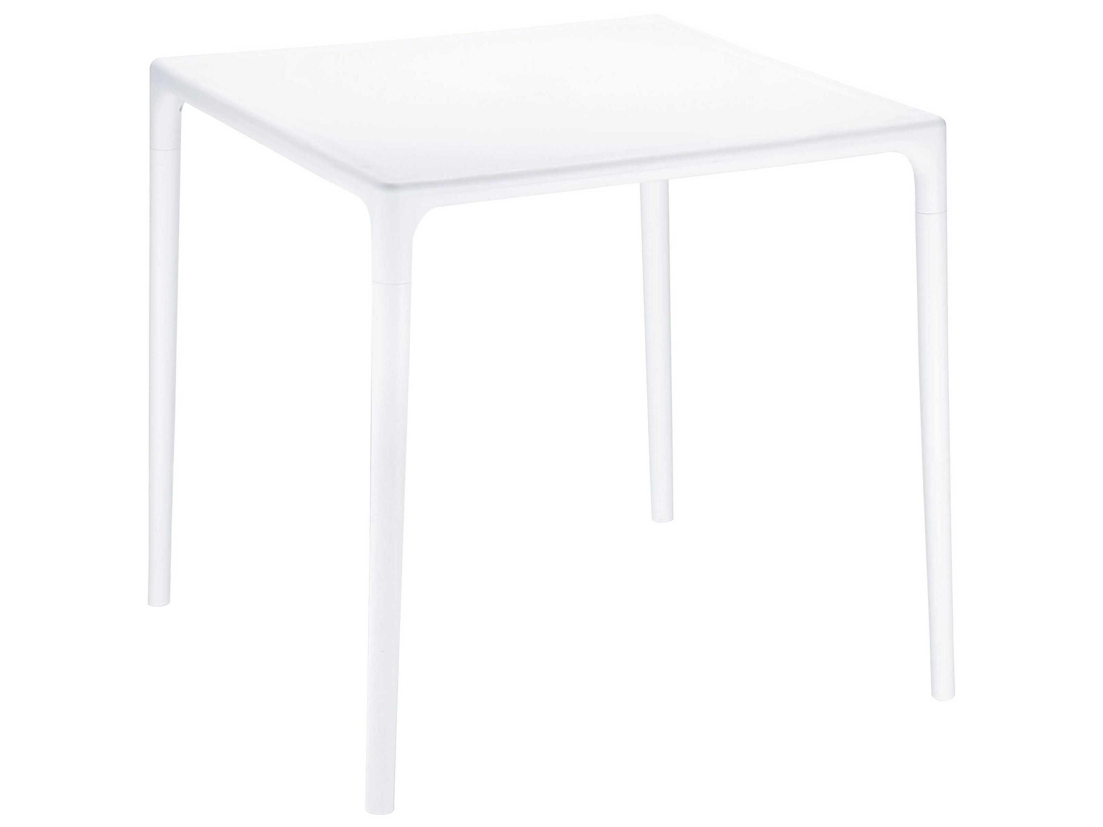 Mango White Resin Square Dining Table
