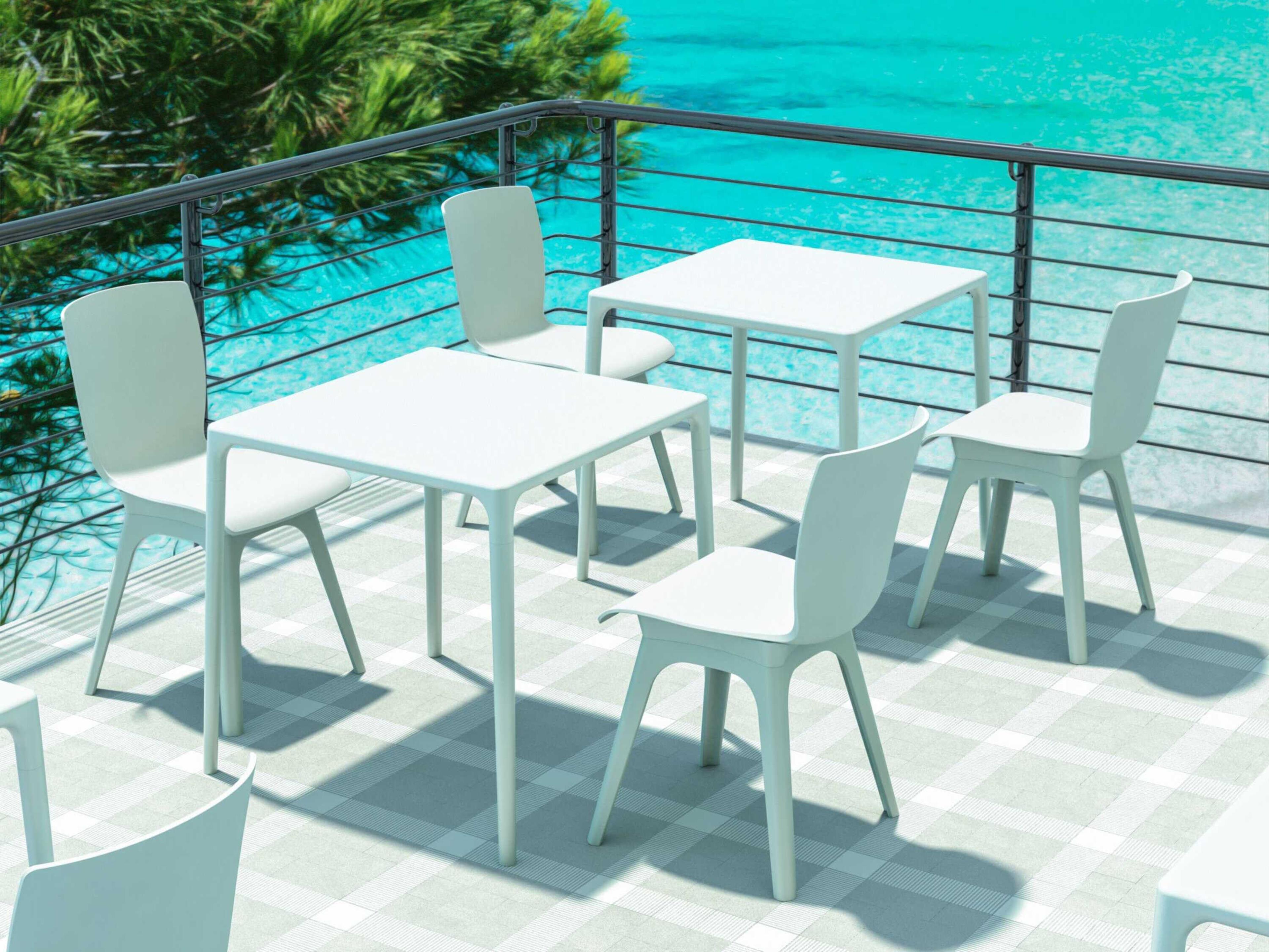 Compamia Mango White Resin Square Dining Table