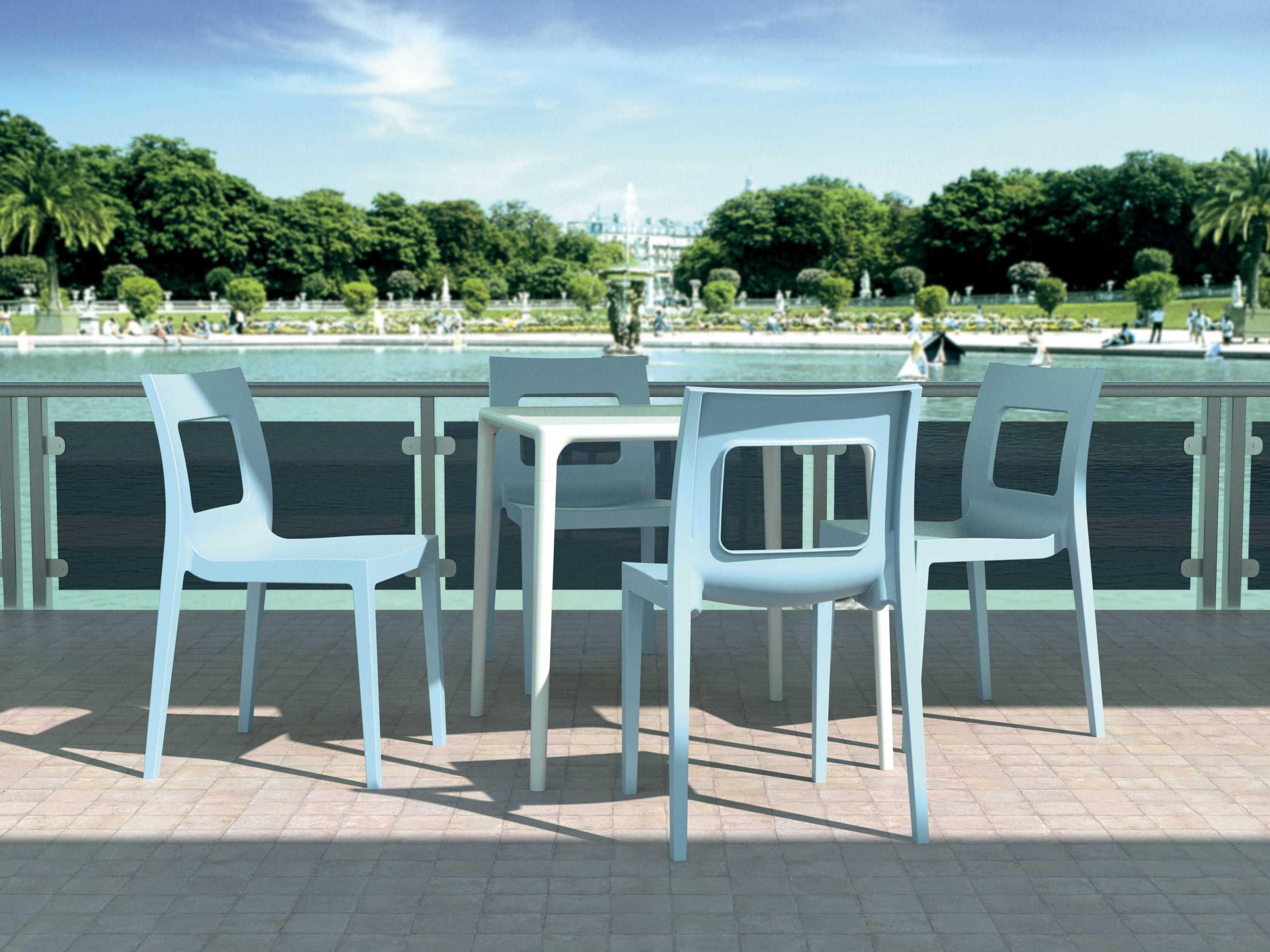 Compamia Mango White Resin Square Dining Table