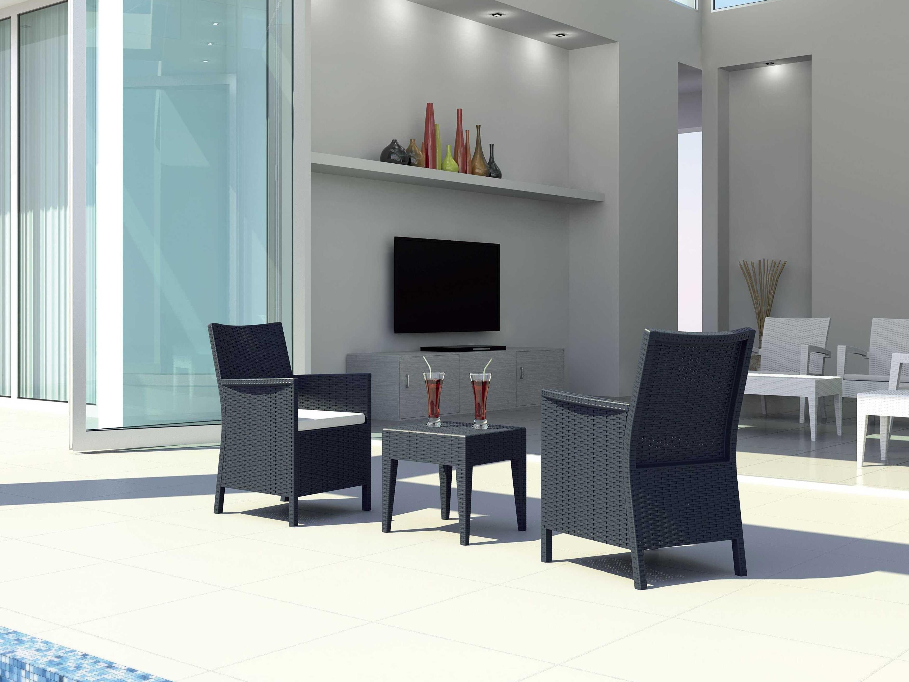 California Dark Gray Resin Cushion Lounge Set