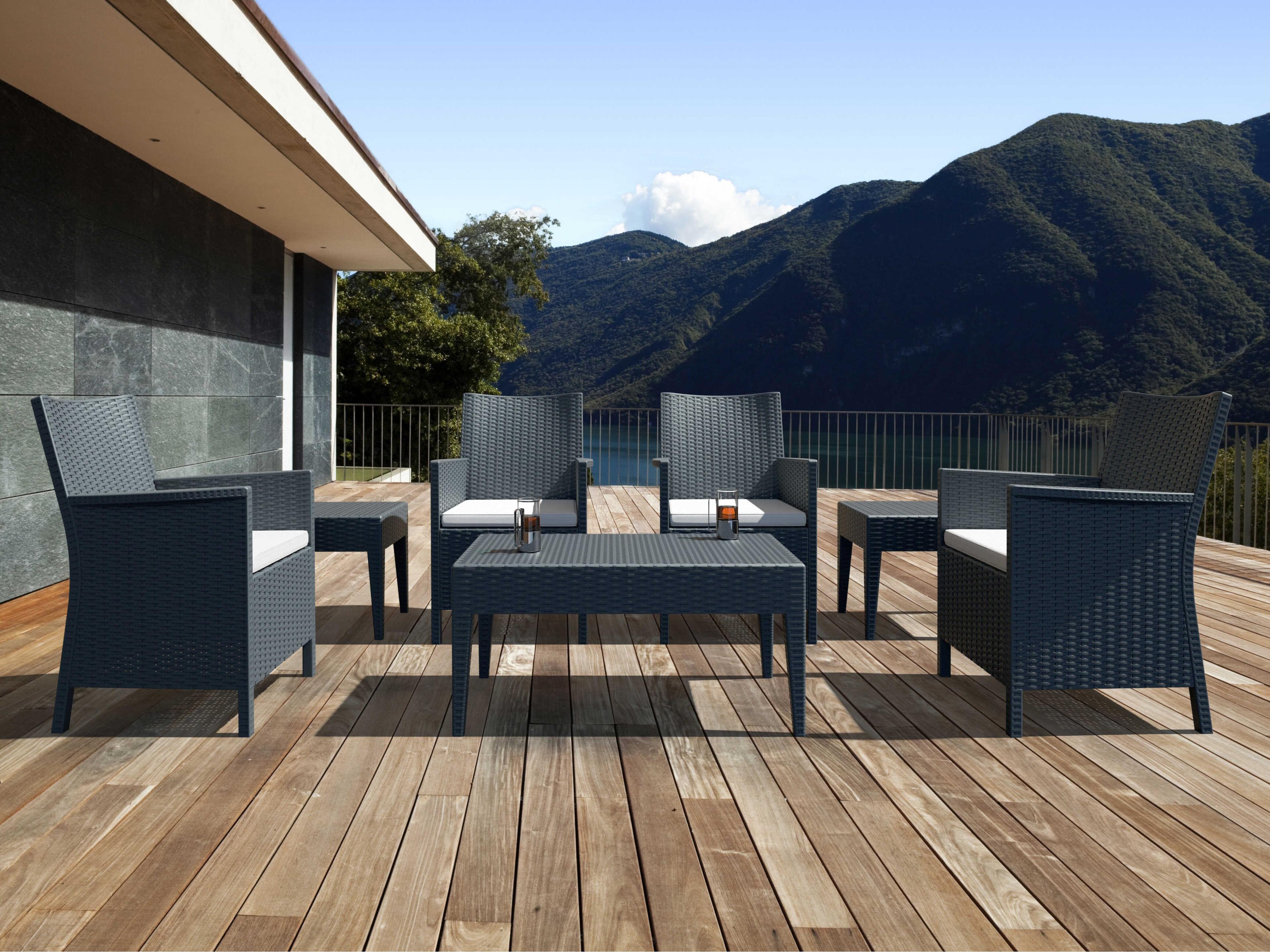 Compamia California Dark Gray Resin Cushion Lounge Set