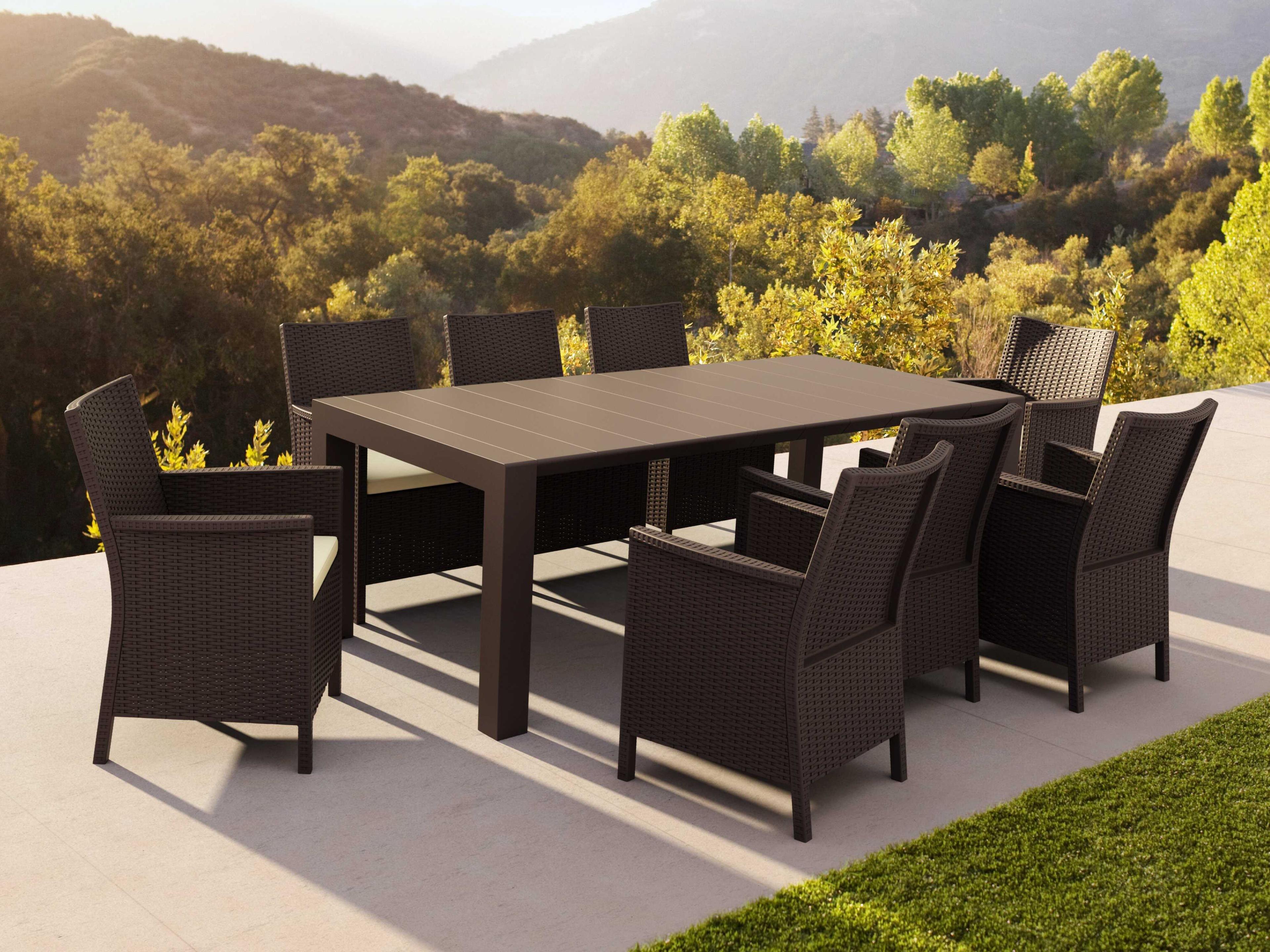 California Brown Resin Dining Set