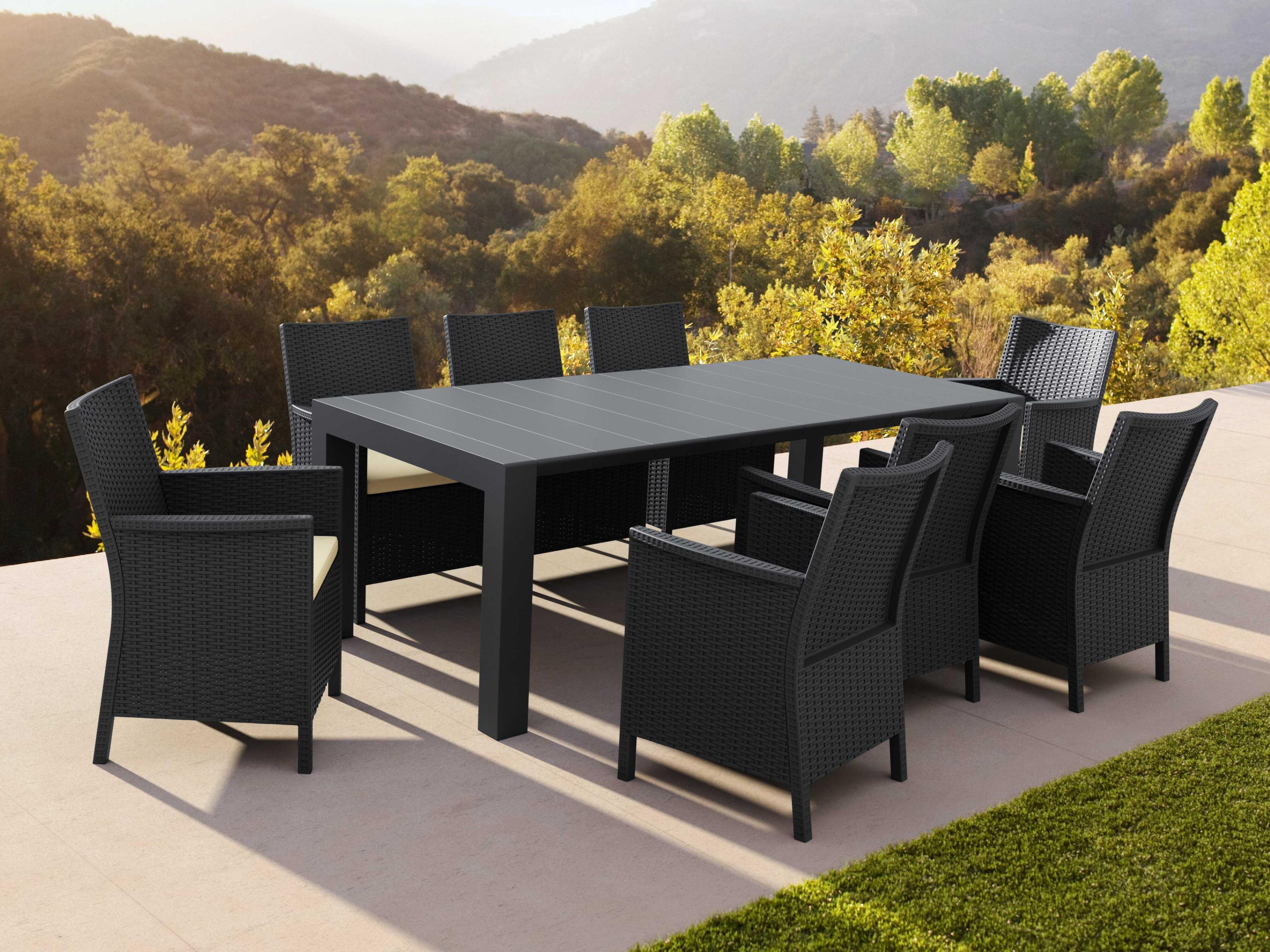 California Dark Gray Resin Dining Set