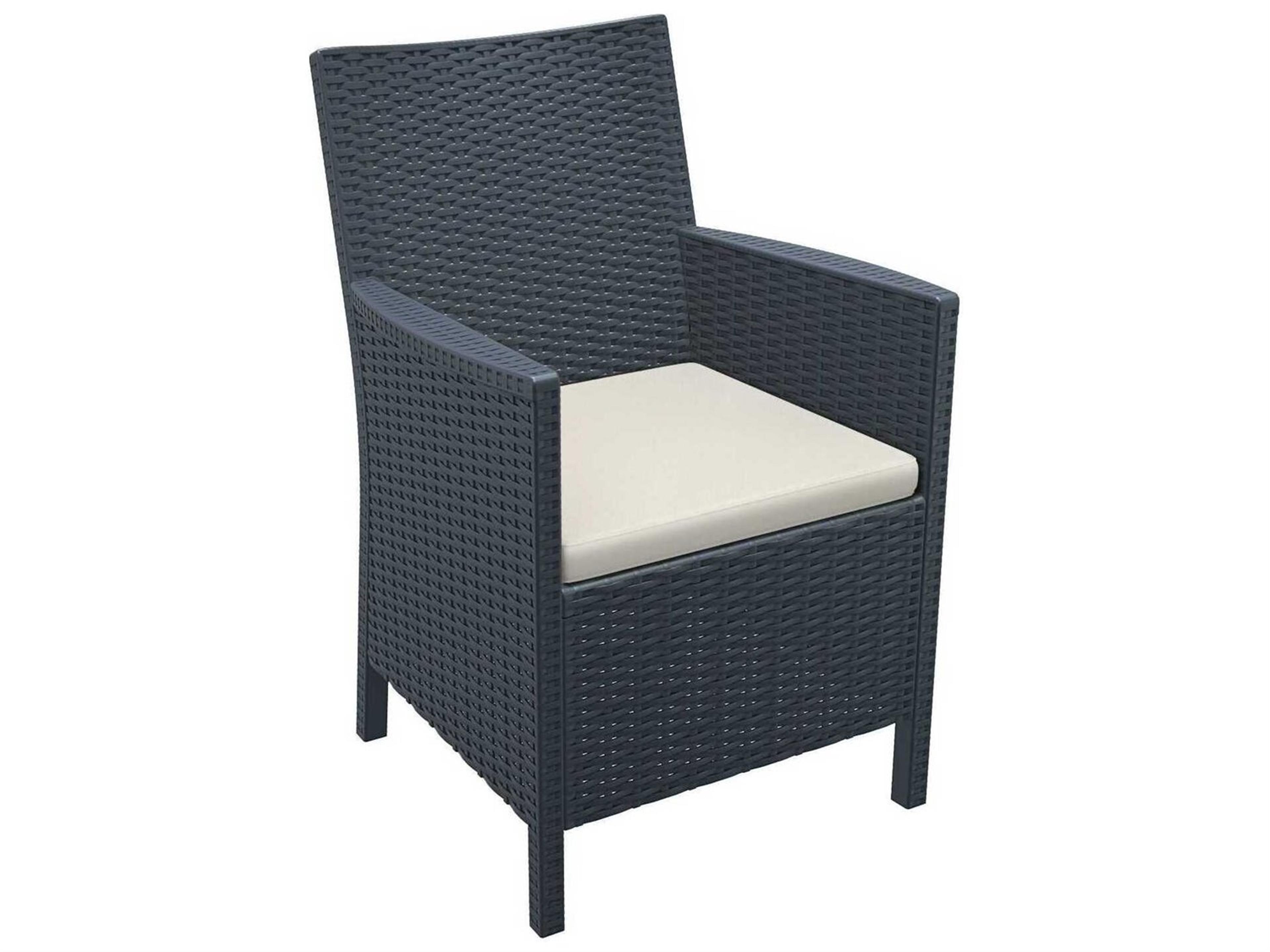 California Dark Gray Resin Cushion Dining Chair