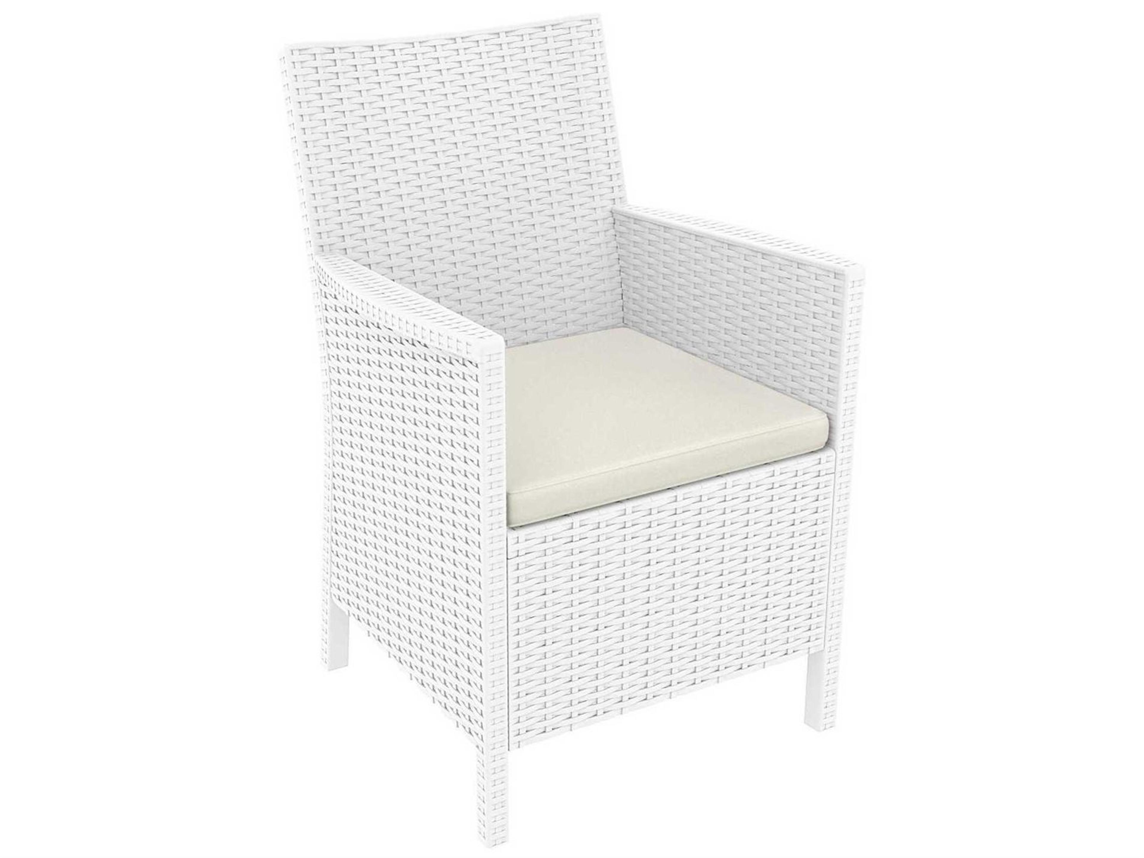 California White Resin Cushion Dining Chair