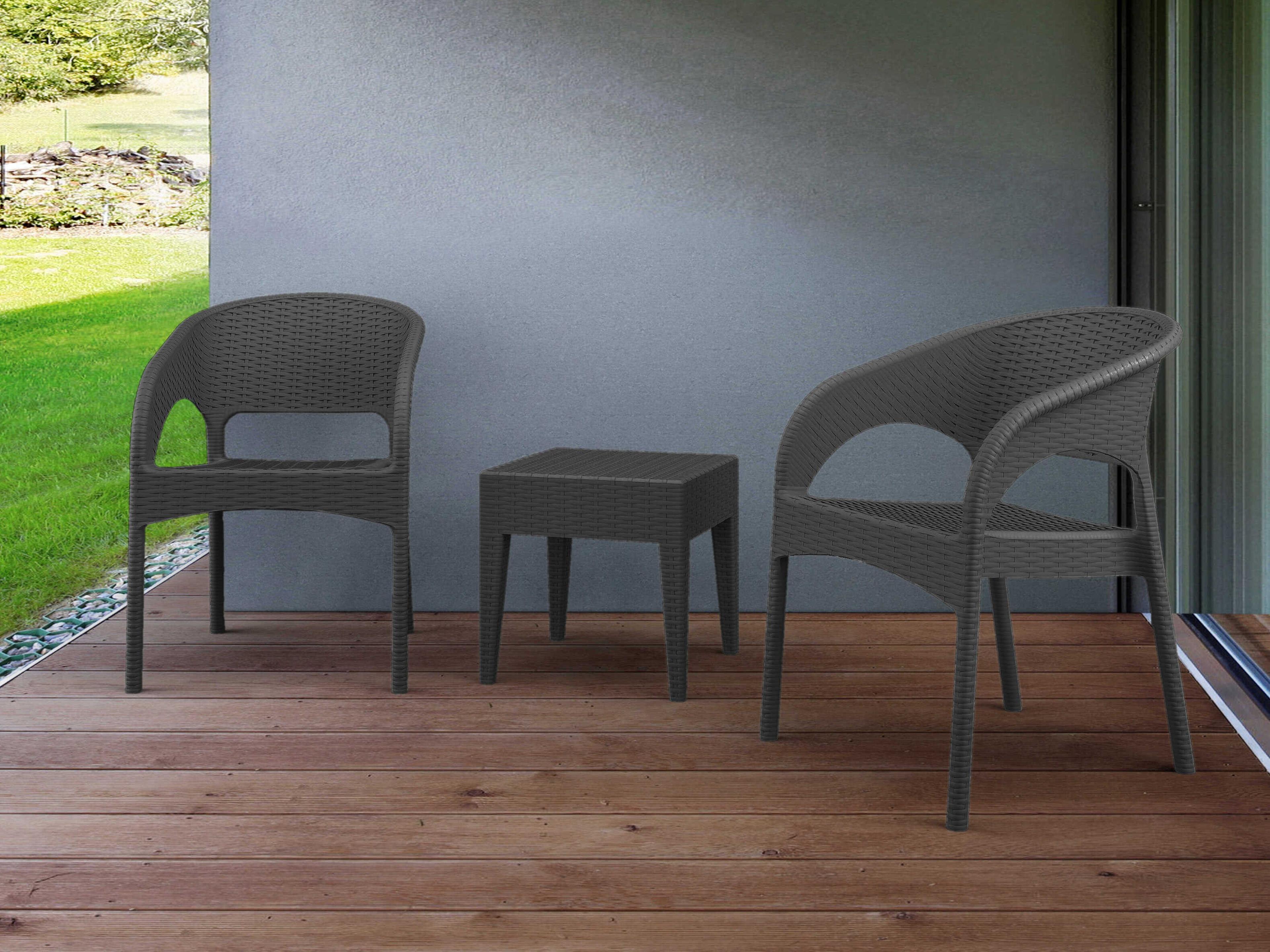 Panama Dark Gray Resin Lounge Set