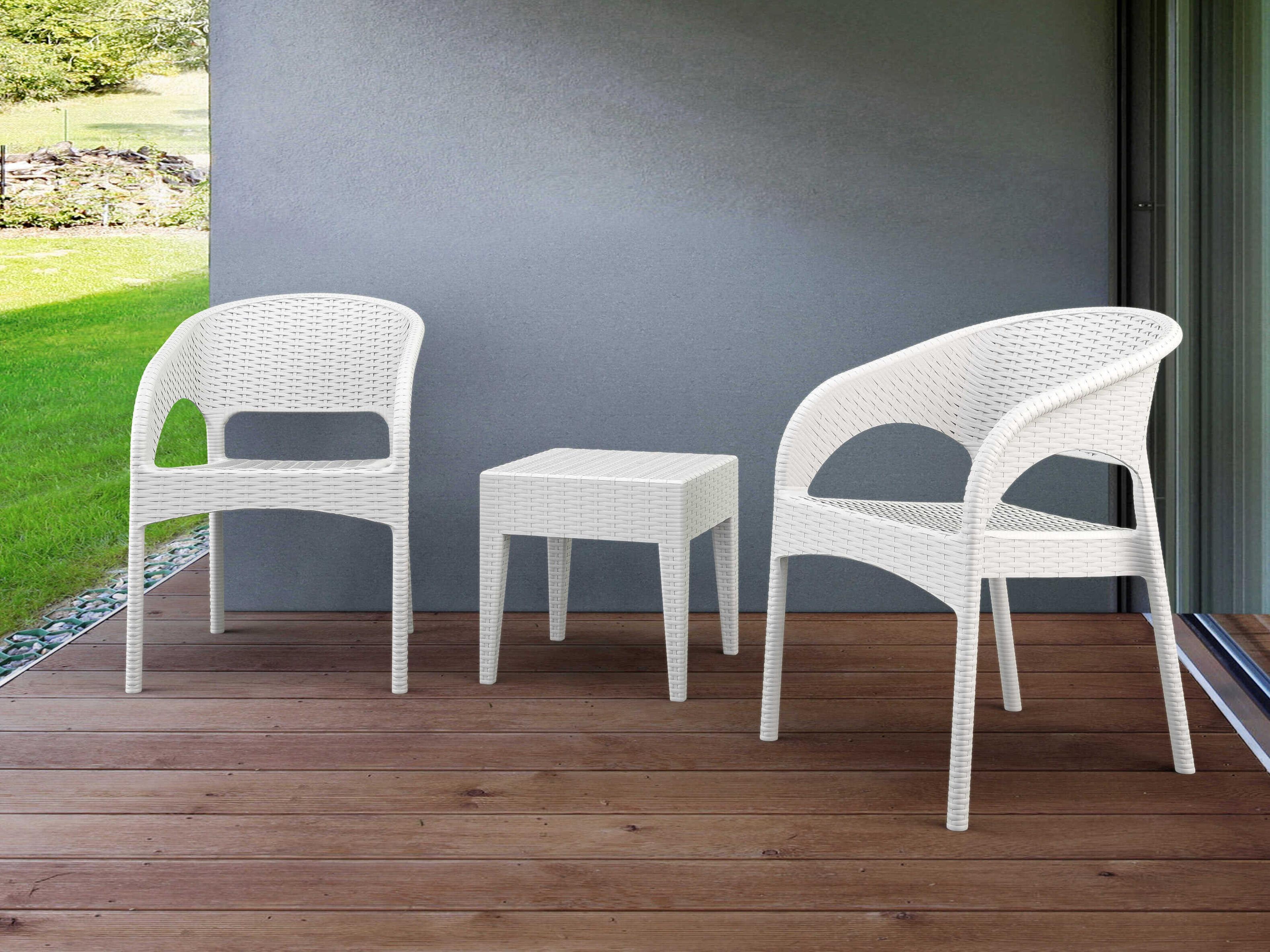 Panama White Resin Lounge Set