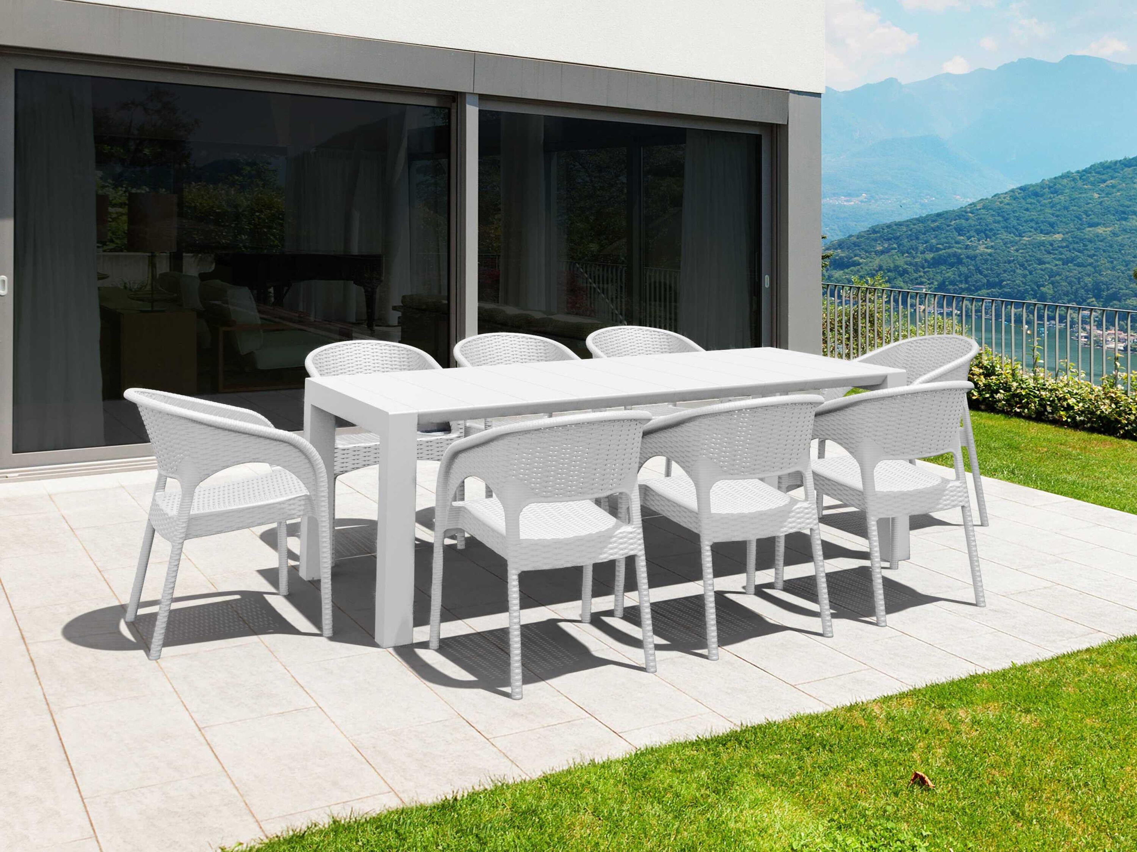 Panama White Resin Dining Set
