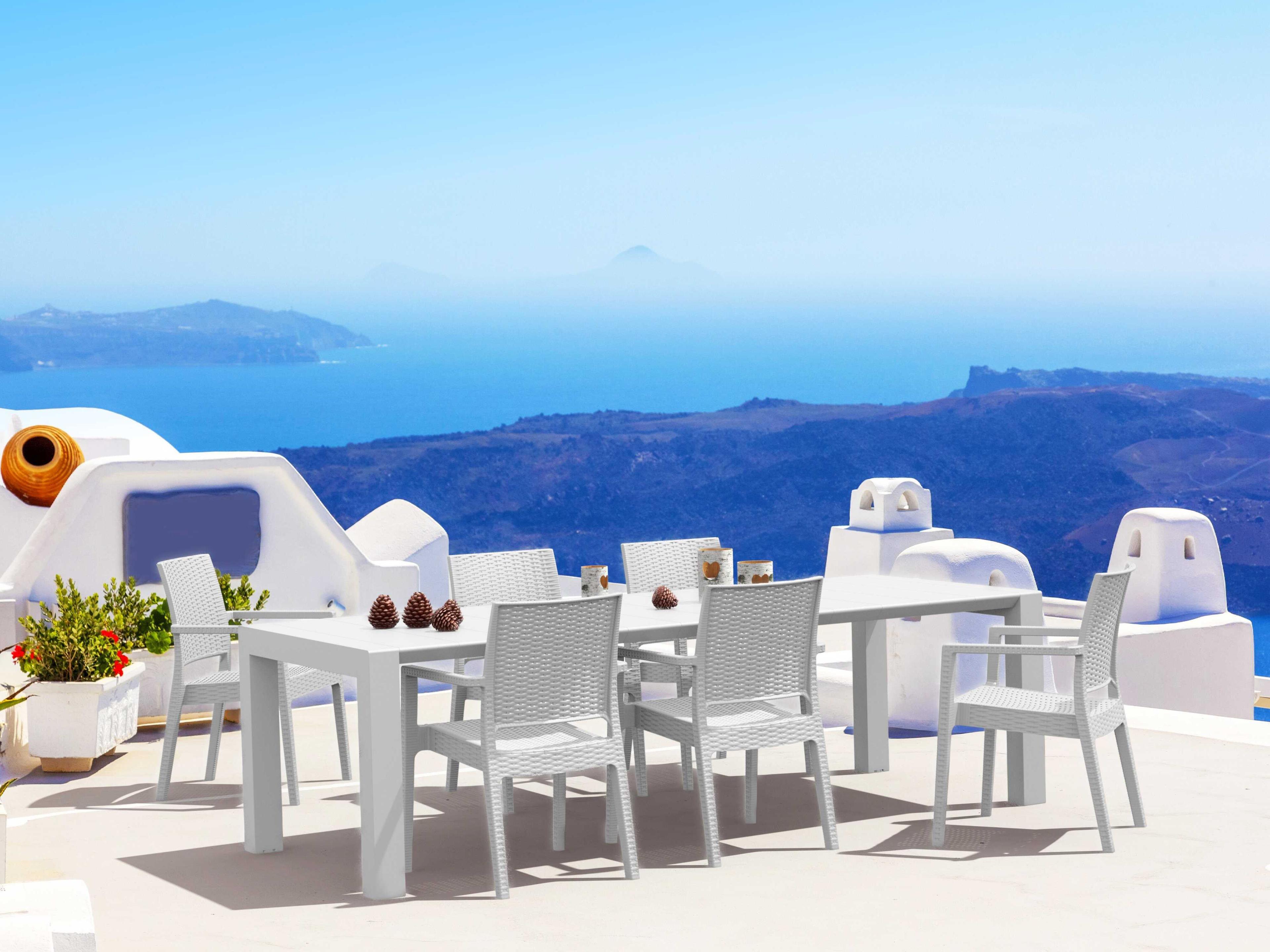 Ibiza White Resin Dining Set