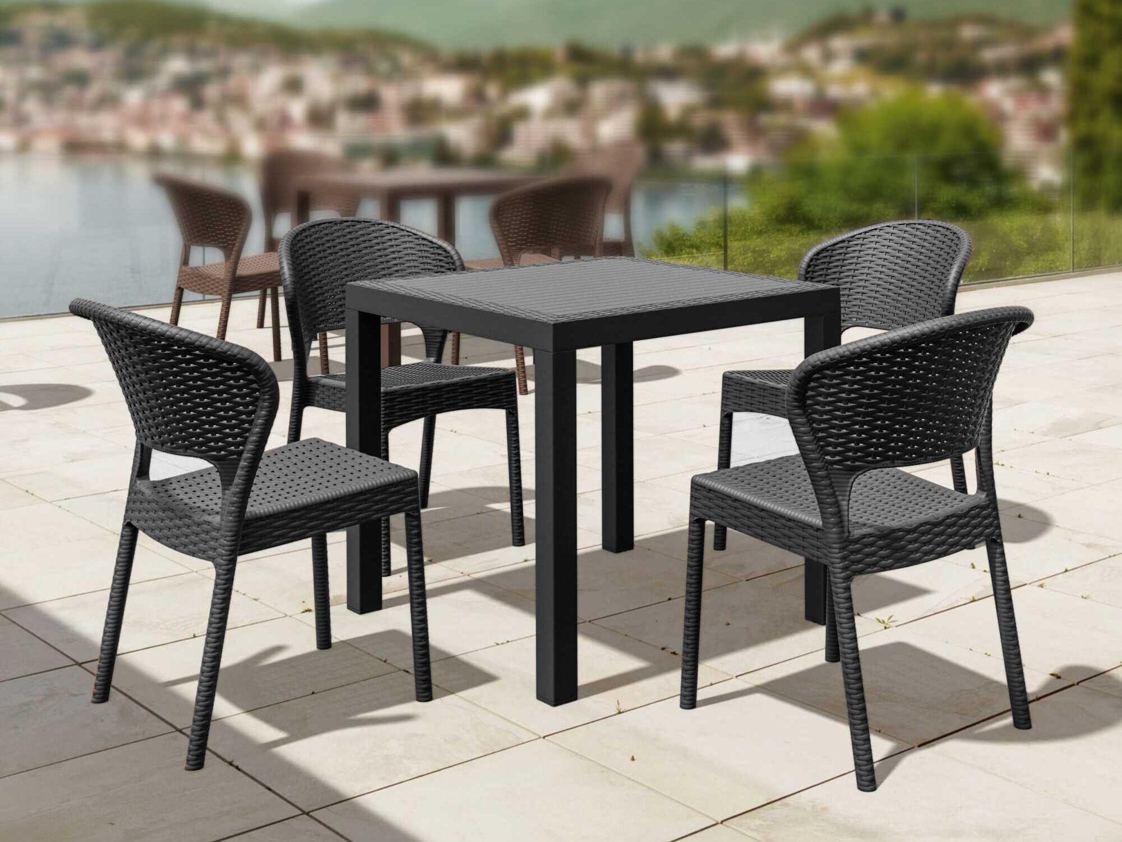 Daytona Dark Gray Resin Dining Set