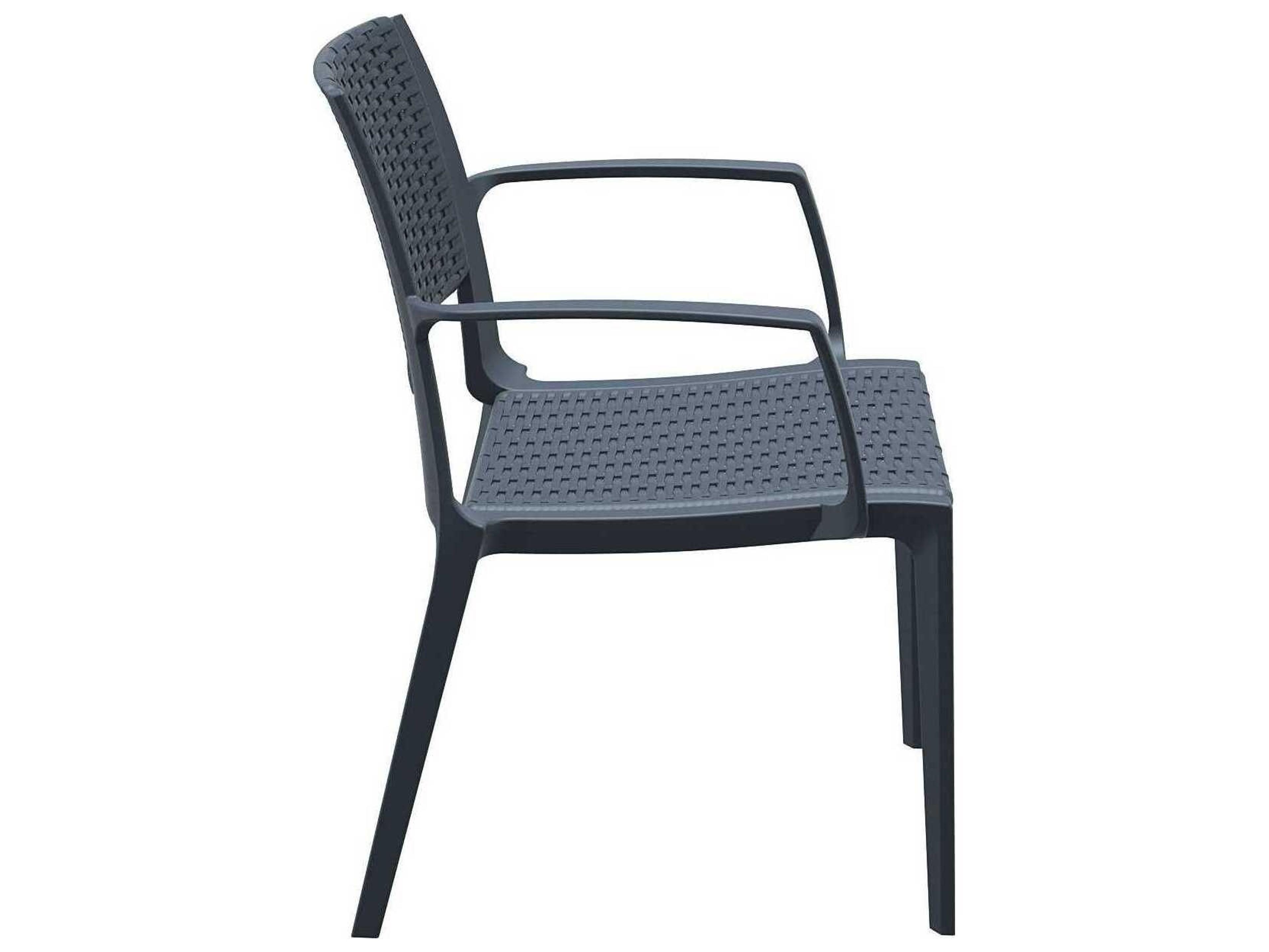 Compamia Capri Dark Gray Resin Dining Chair