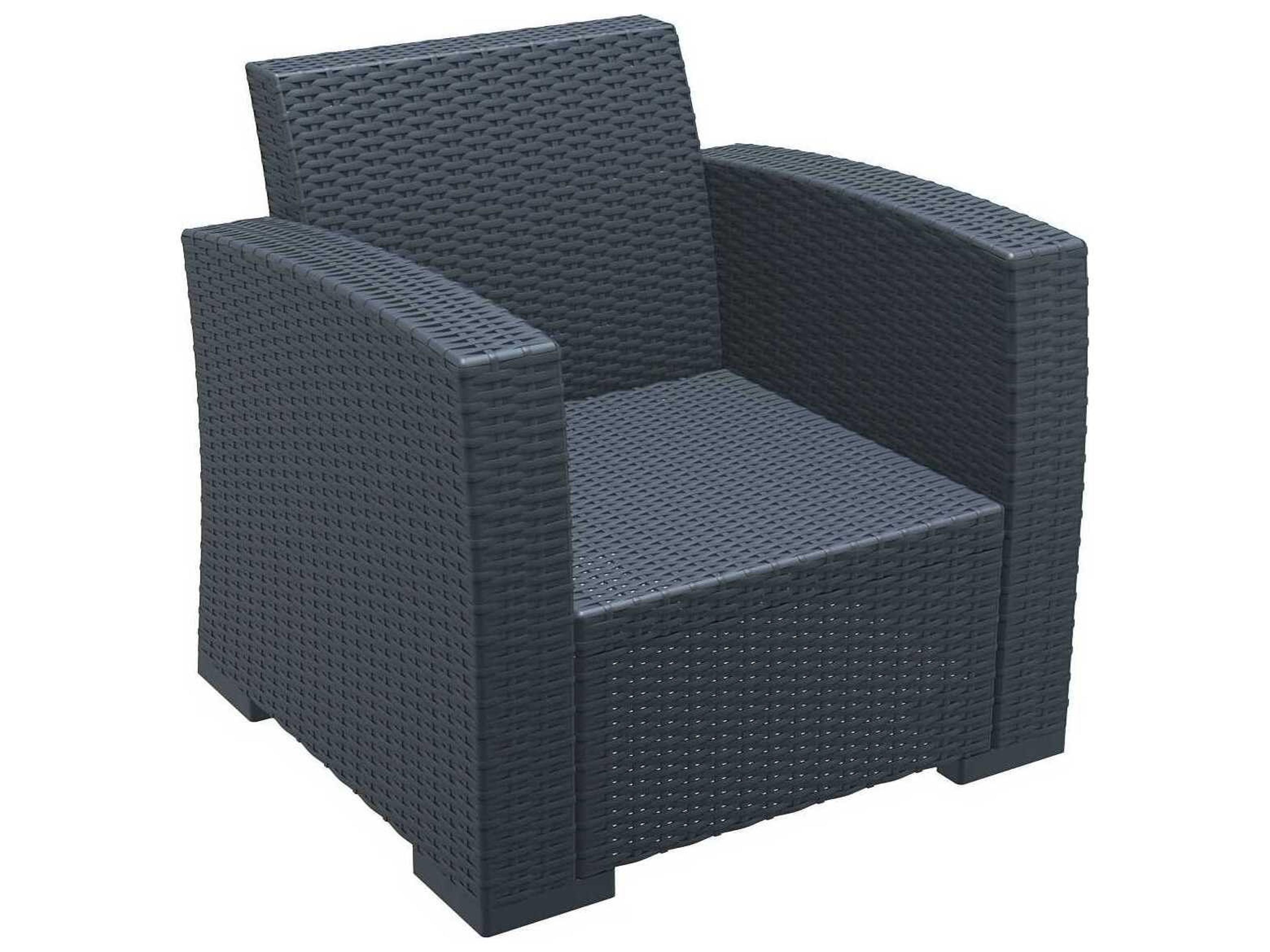 Compamia Monaco Dark Gray Resin Cushion Lounge Chair