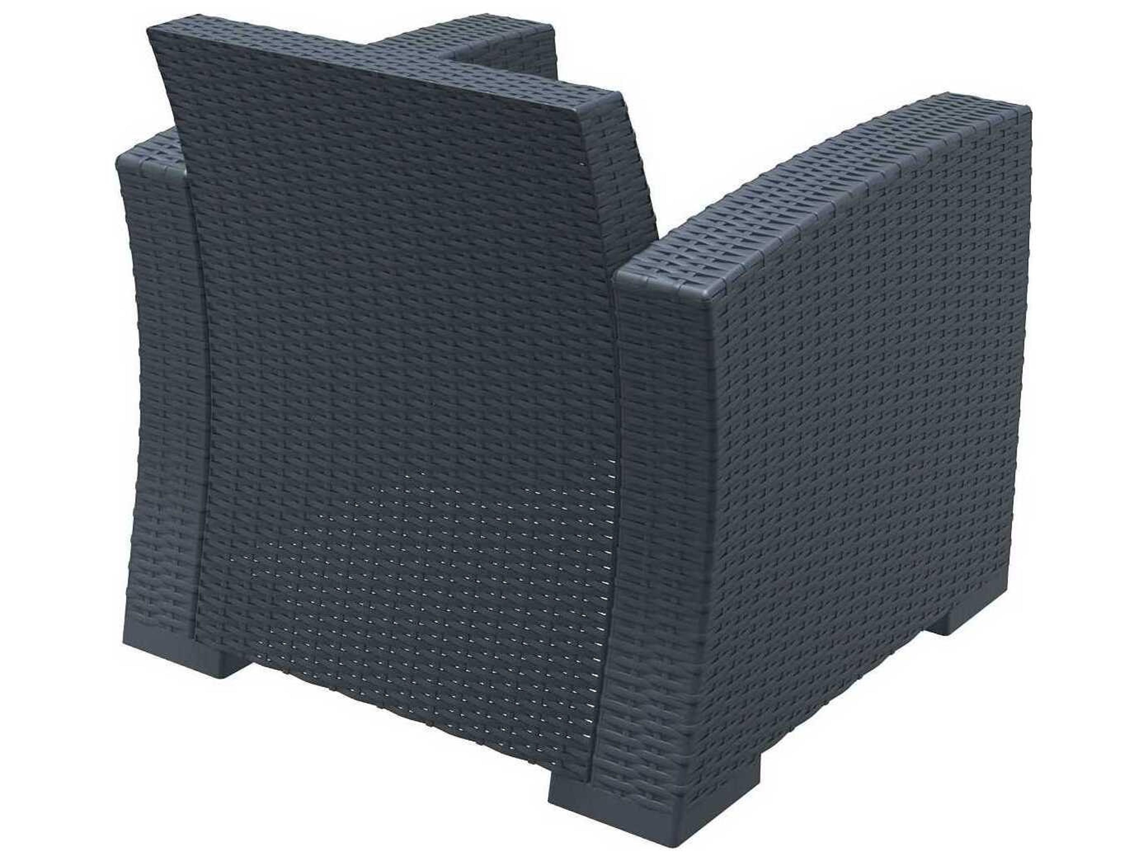 Compamia Monaco Dark Gray Resin Cushion Lounge Chair