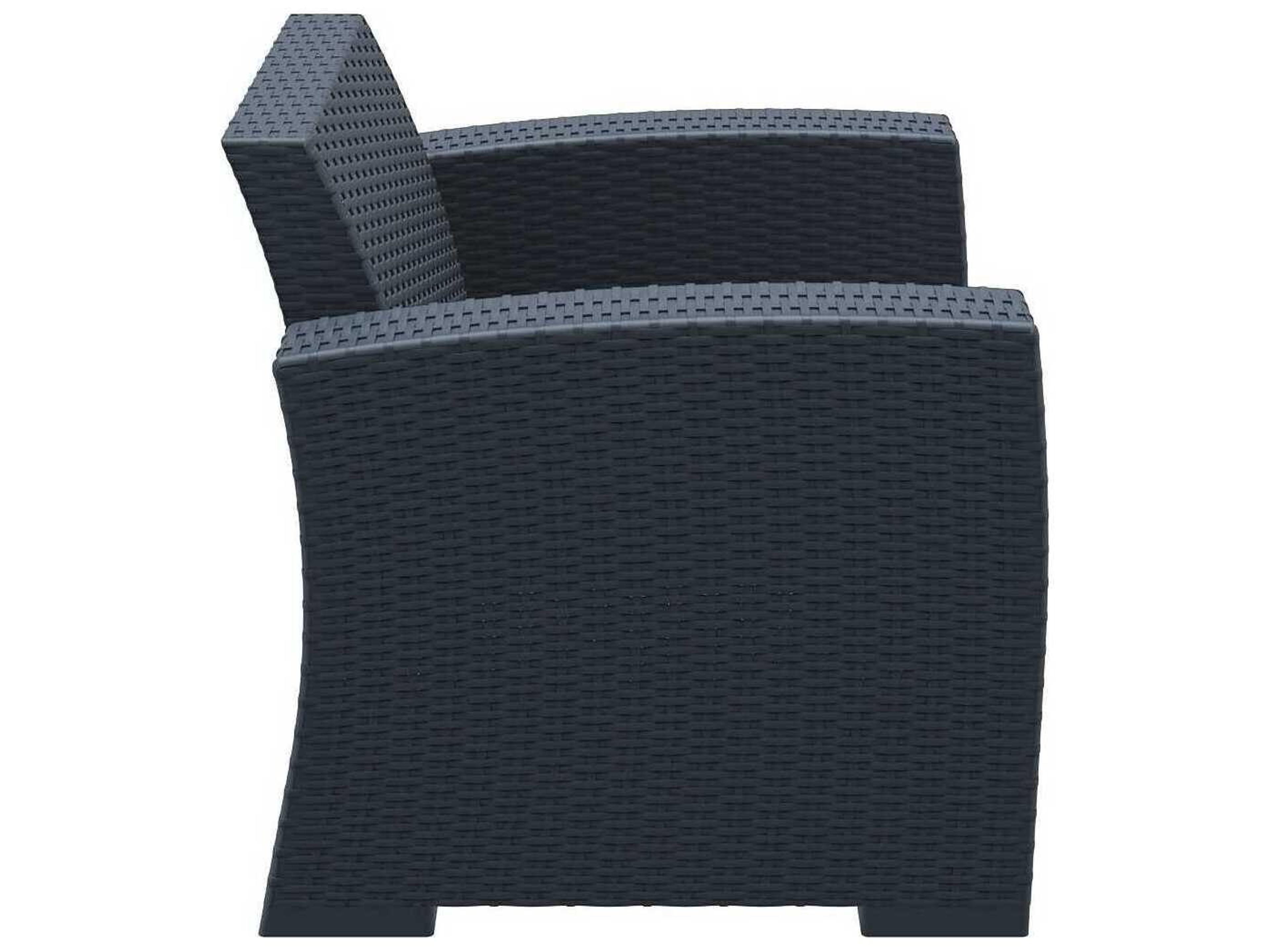 Compamia Monaco Dark Gray Resin Cushion Lounge Chair