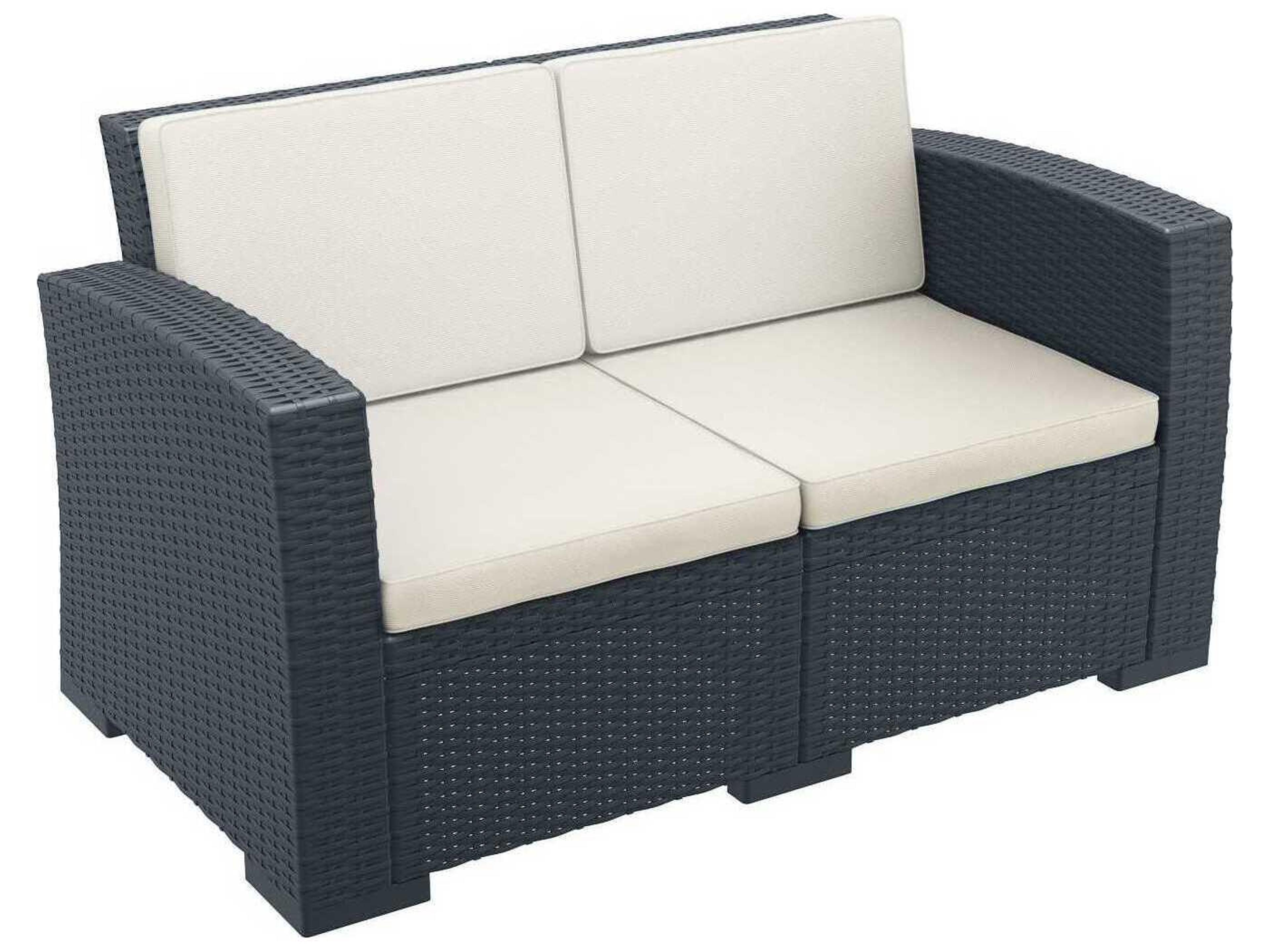 Monaco Dark Gray Resin Cushion Loveseat