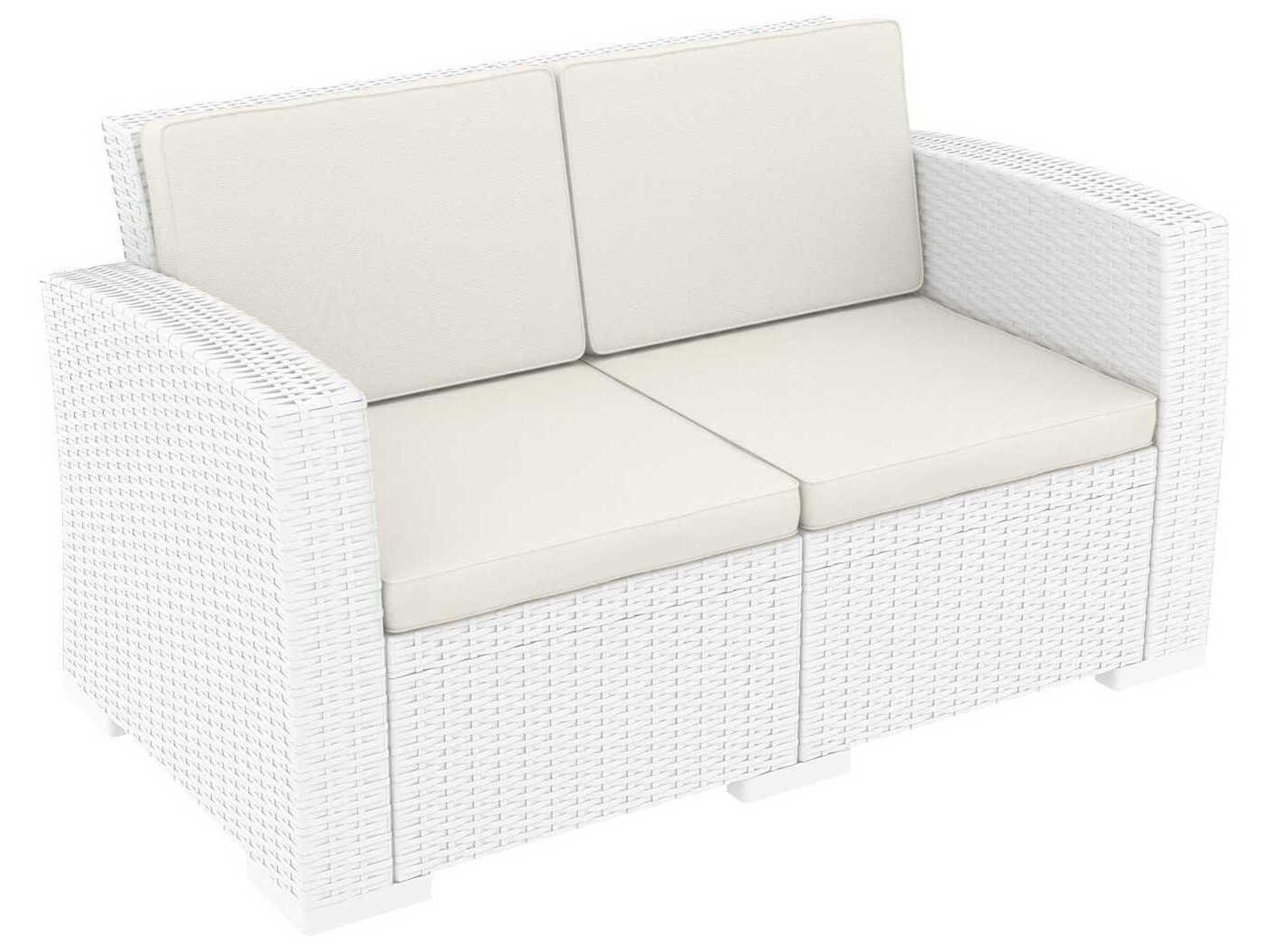 Monaco White Resin Cushion Loveseat