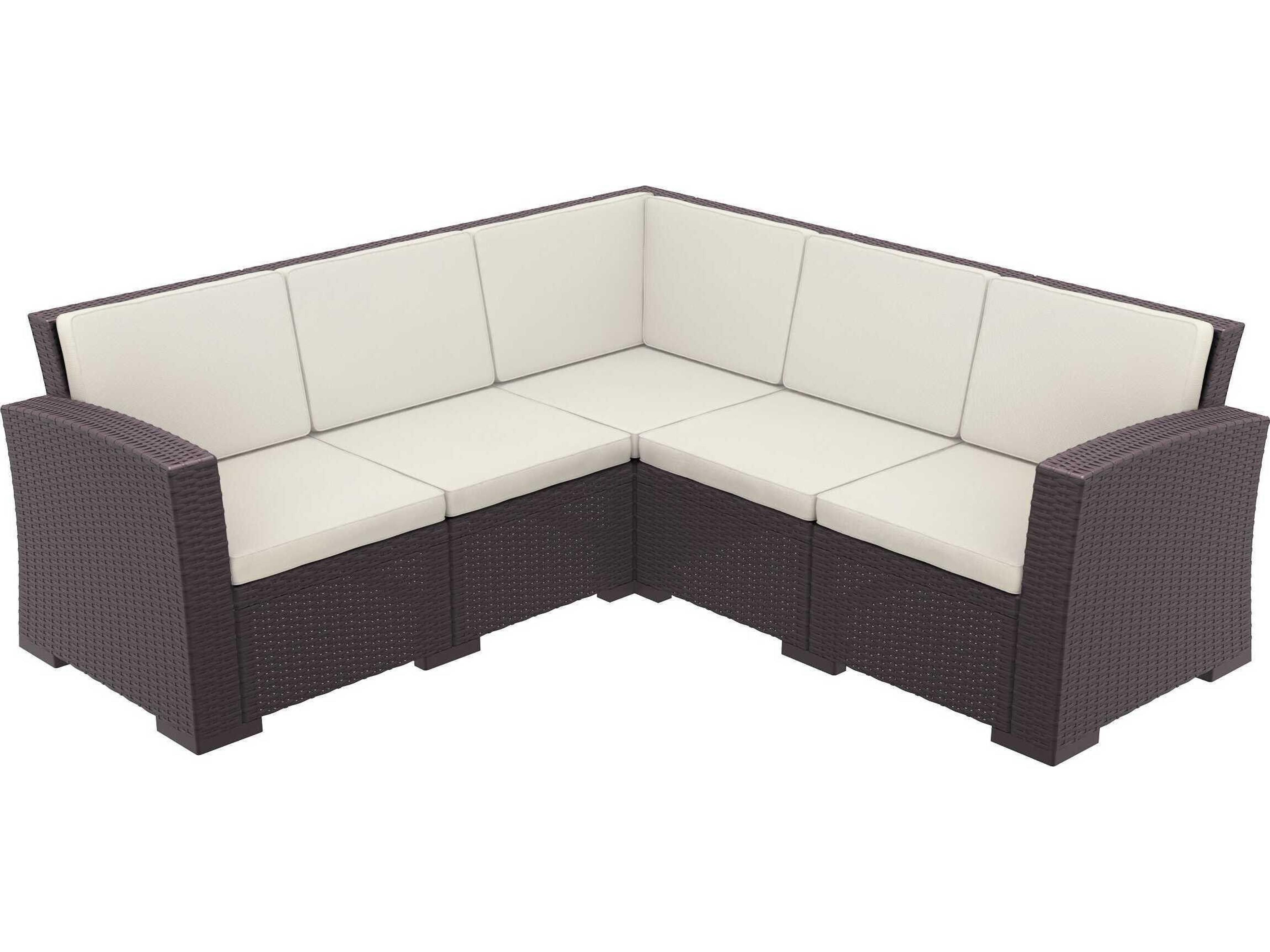 Monaco Brown Resin Cushion Sofa