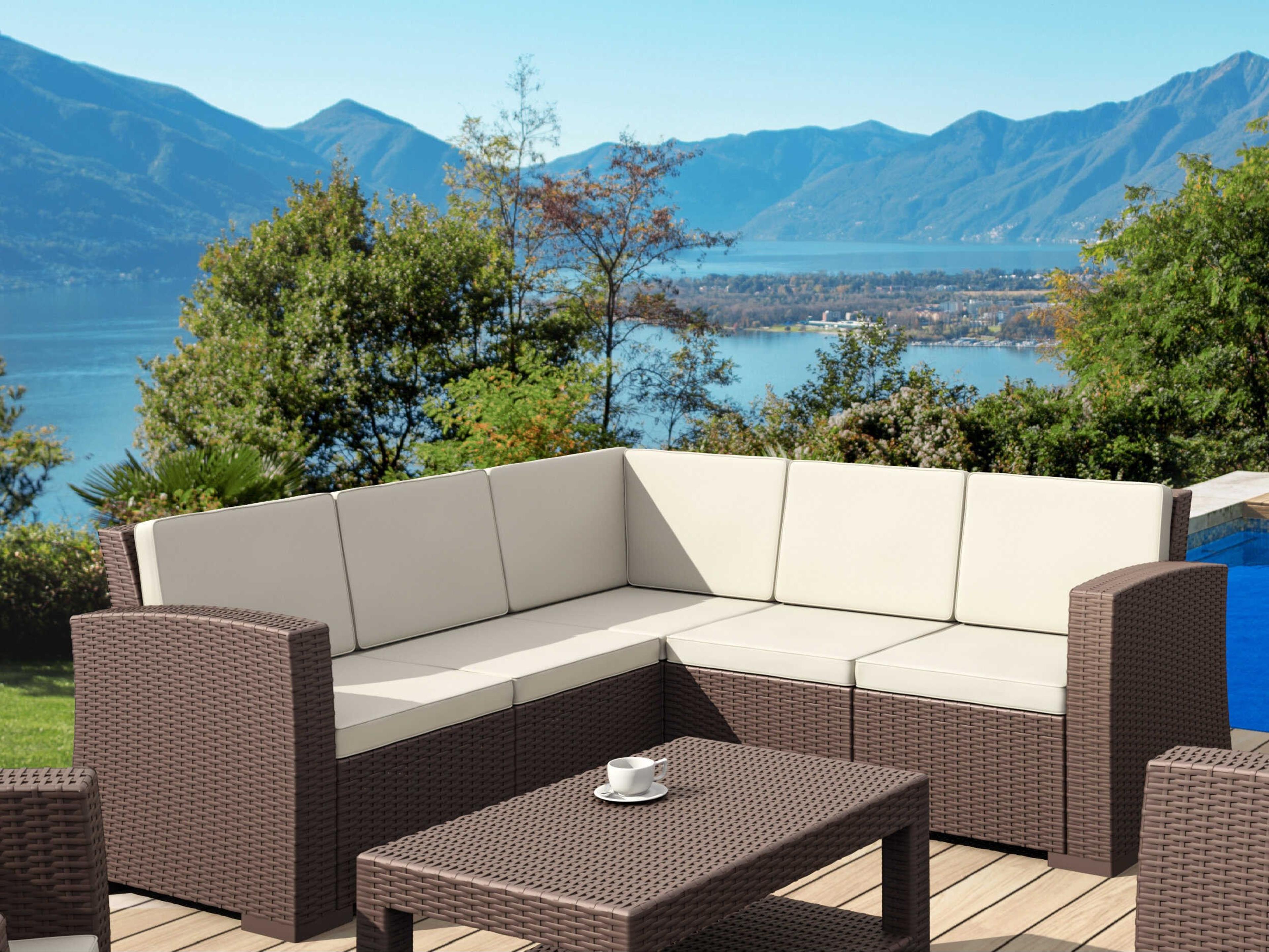 Compamia Monaco Brown Resin Cushion Sofa