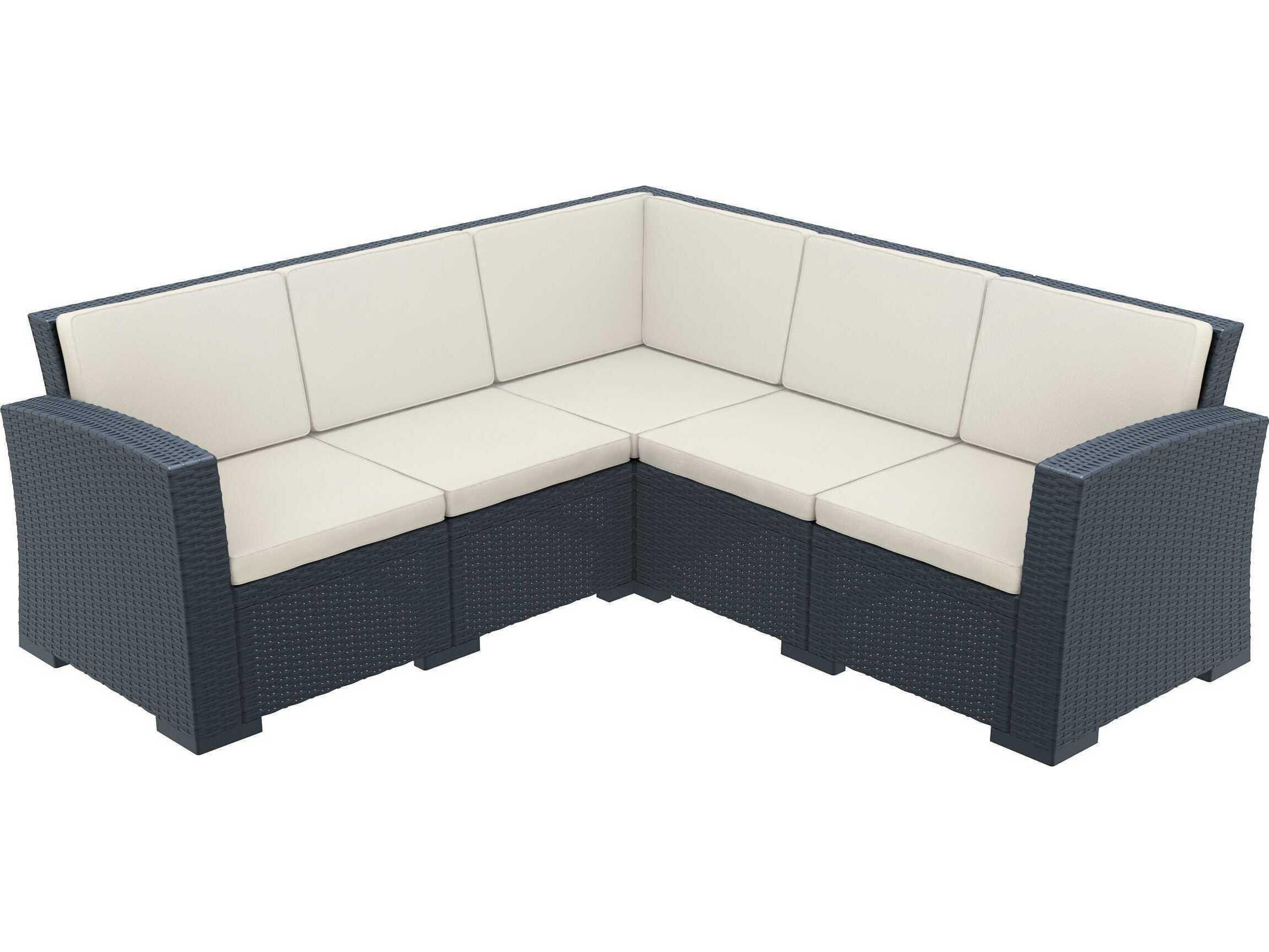 Monaco Dark Gray Resin Cushion Sofa
