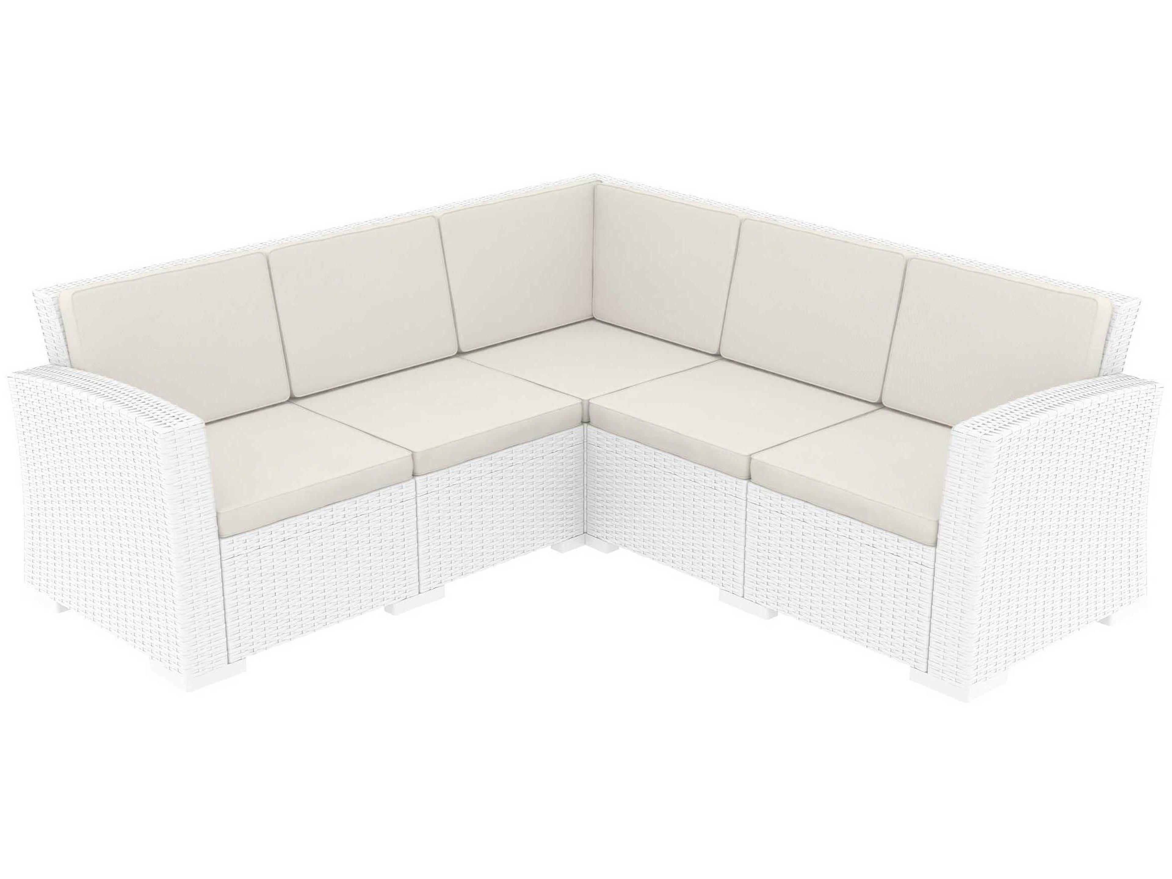 Monaco White Resin Cushion Sofa