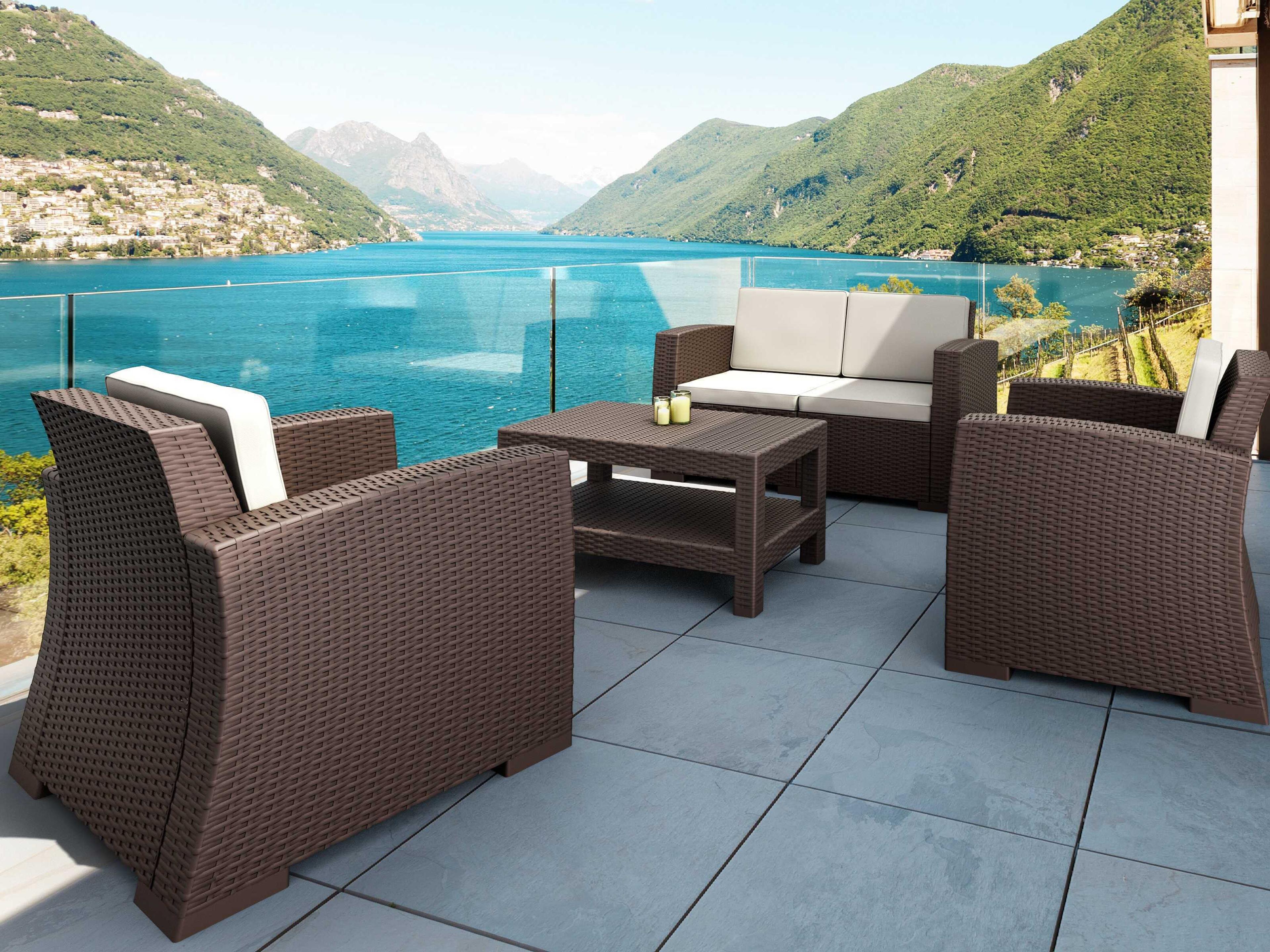 Compamia Monaco Brown Resin Cushion Lounge Set