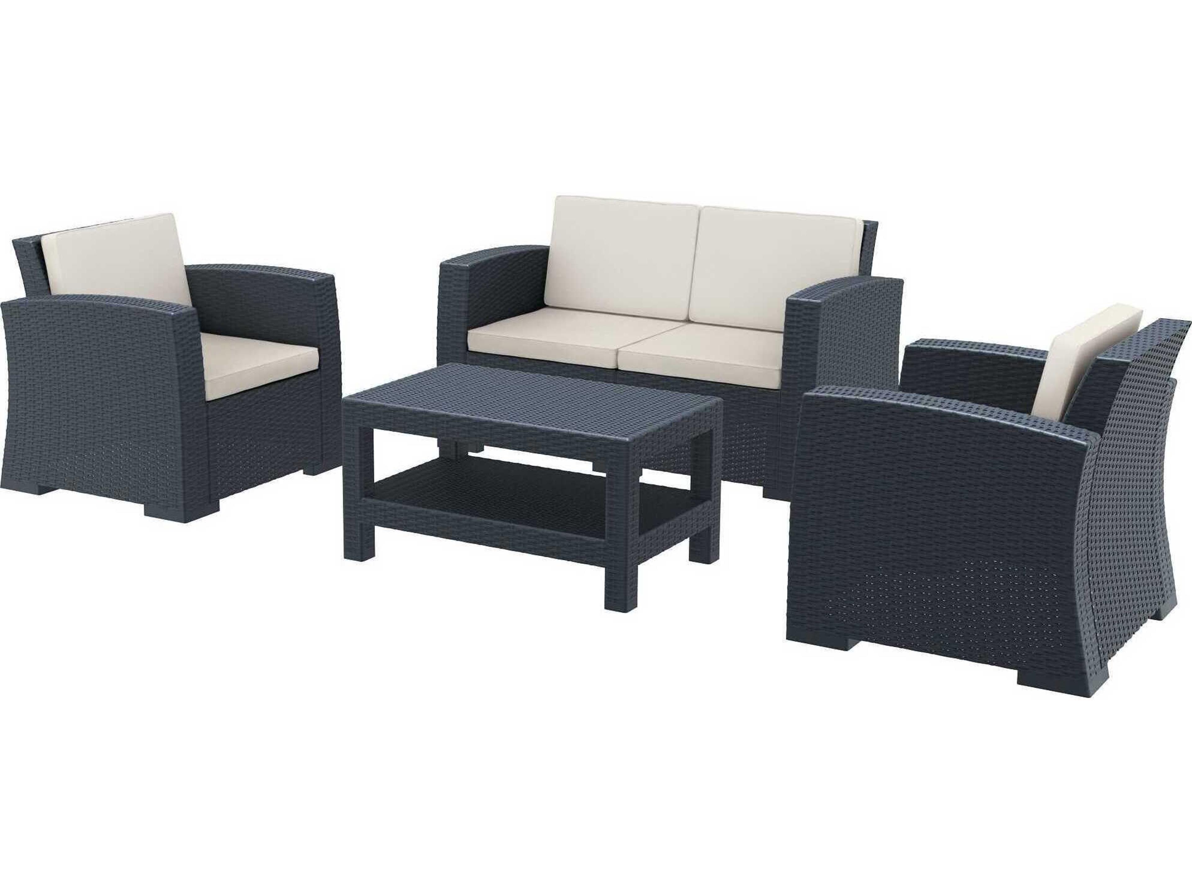 Compamia Monaco Dark Gray Resin Cushion Lounge Set