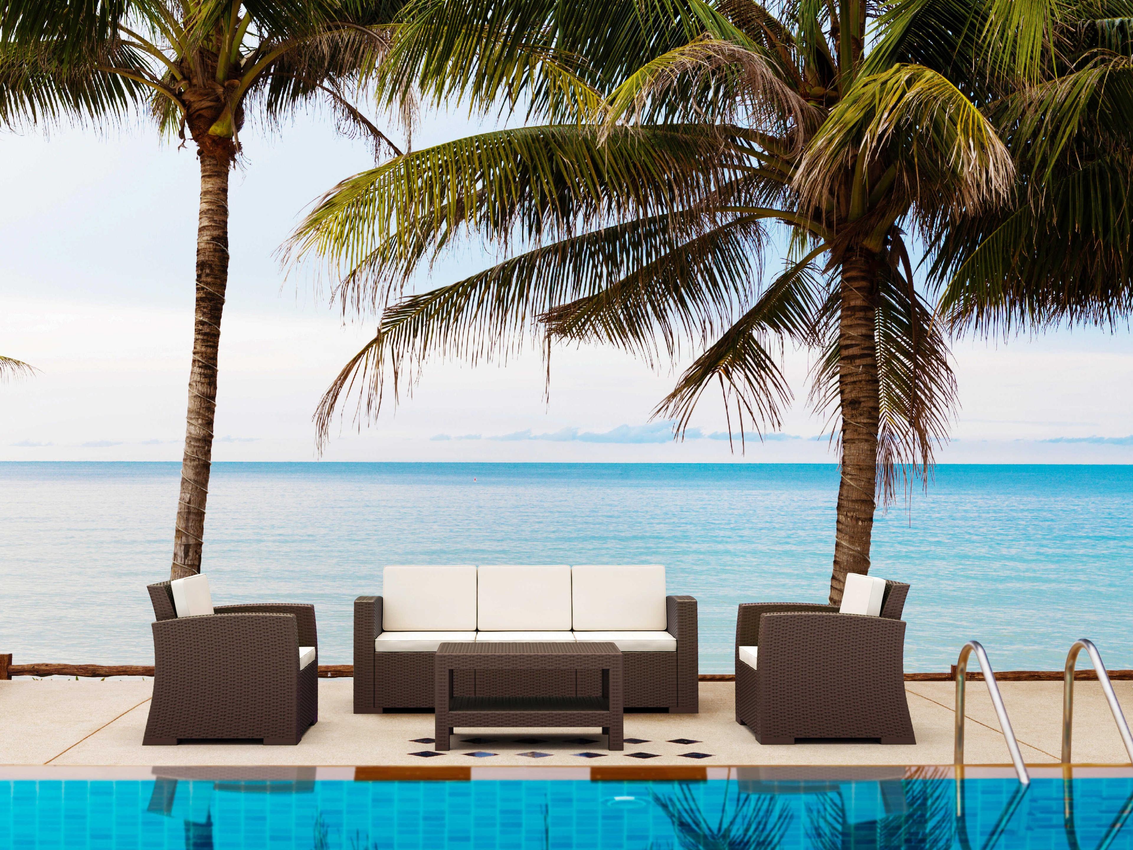 Compamia Monaco Brown Resin Cushion Lounge Set