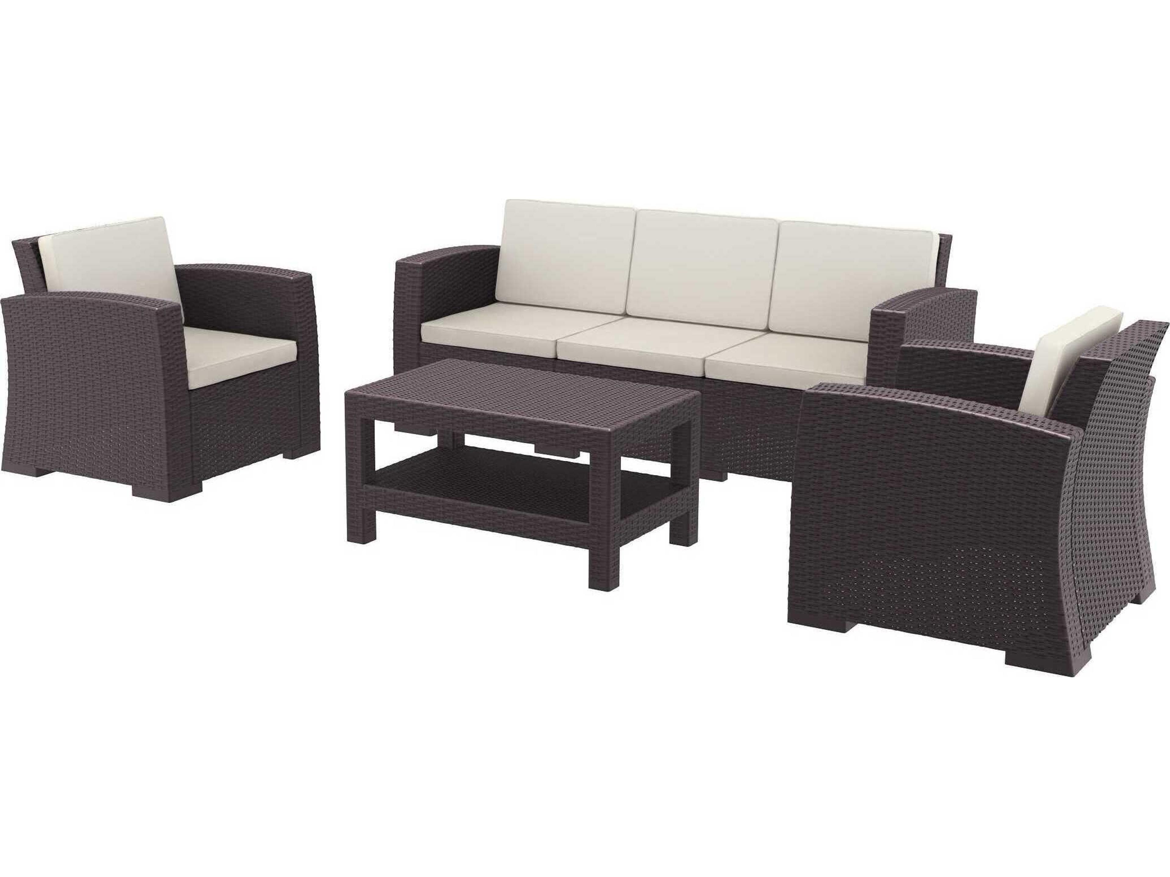 Compamia Monaco Brown Resin Cushion Lounge Set