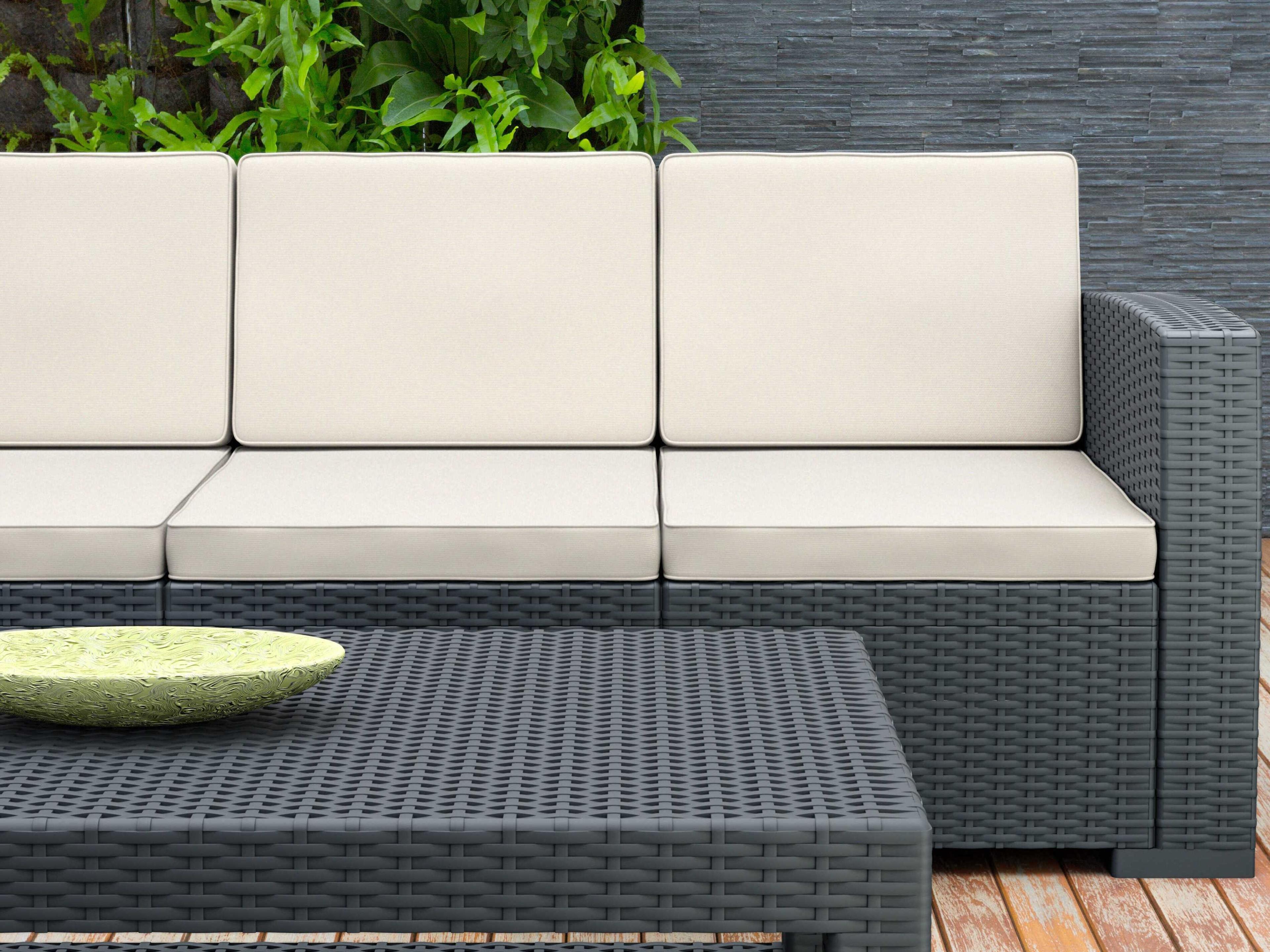 Compamia Monaco Dark Gray Resin Cushion Lounge Set