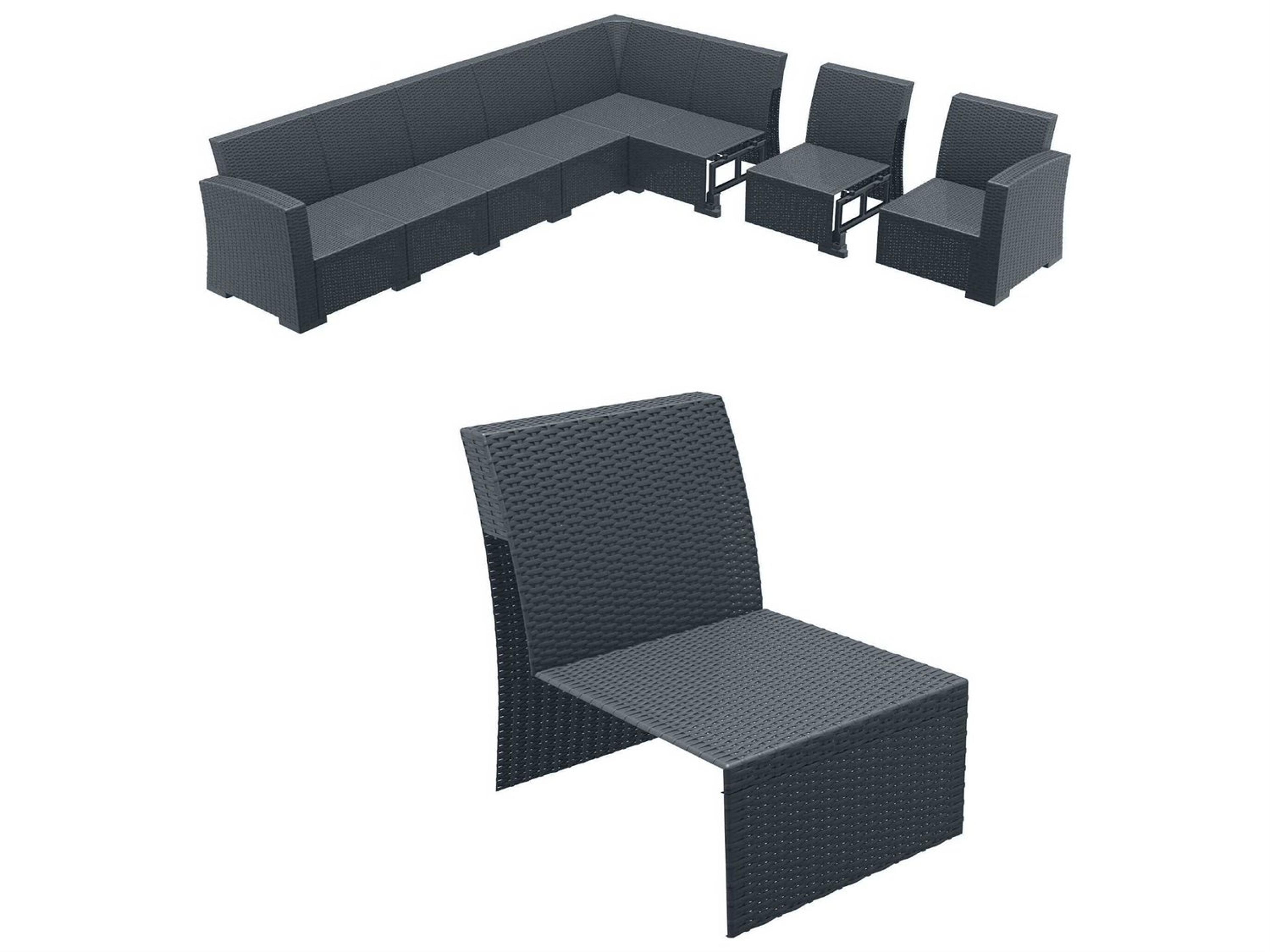 Compamia Monaco Dark Gray Resin Lounge Chair