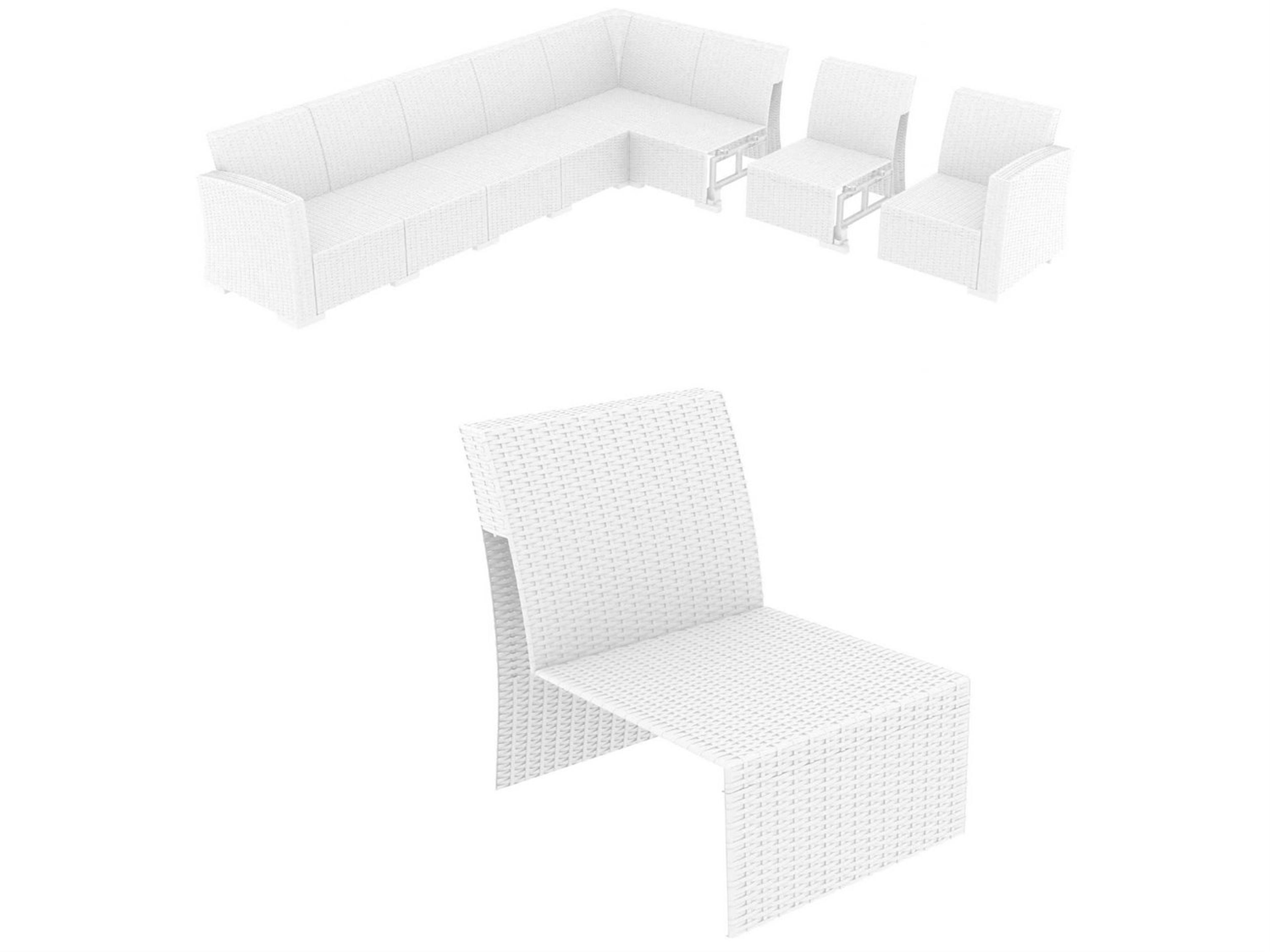 Compamia Monaco White Resin Lounge Chair