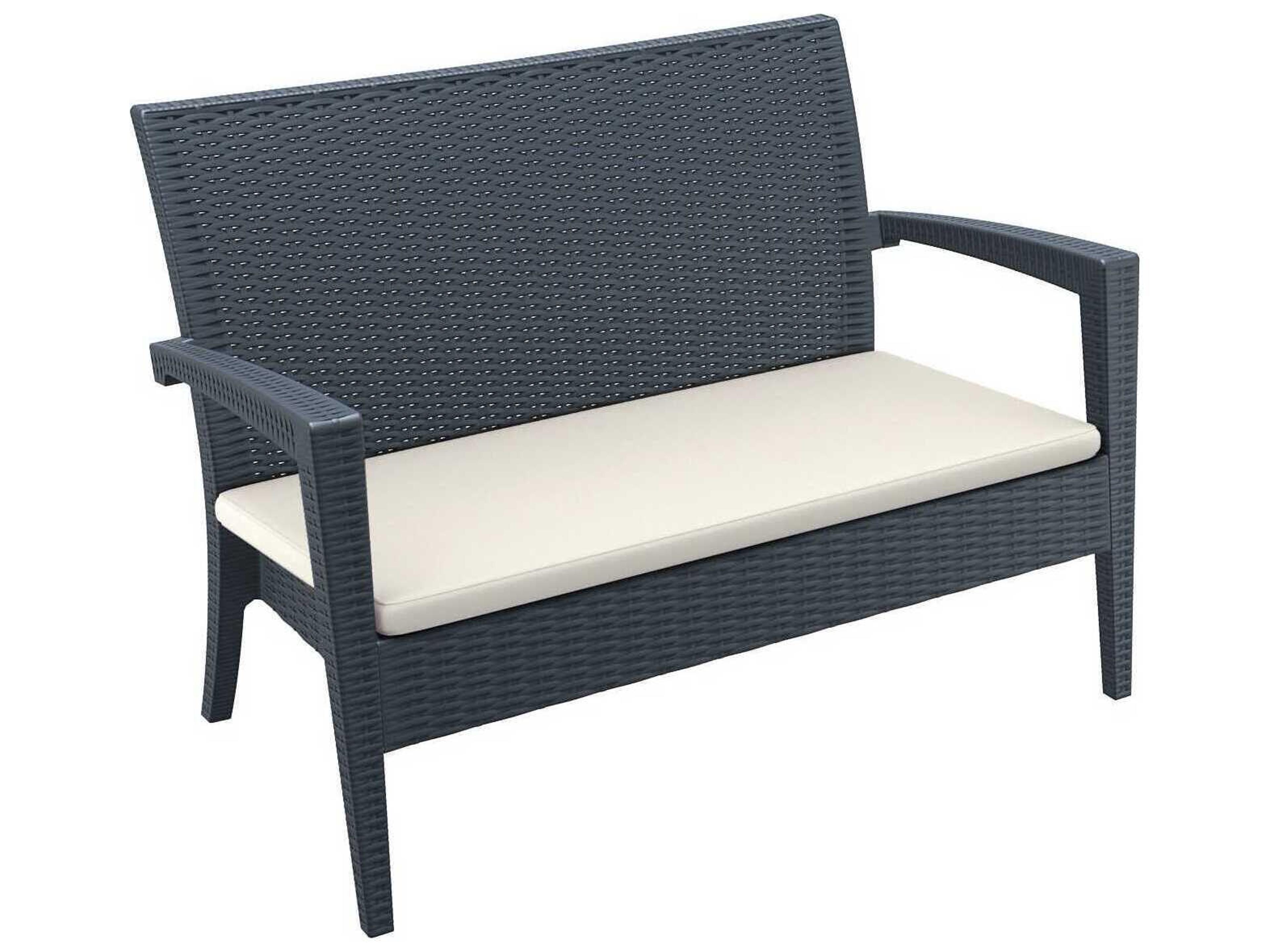 Miami Dark Gray Resin Cushion Loveseat