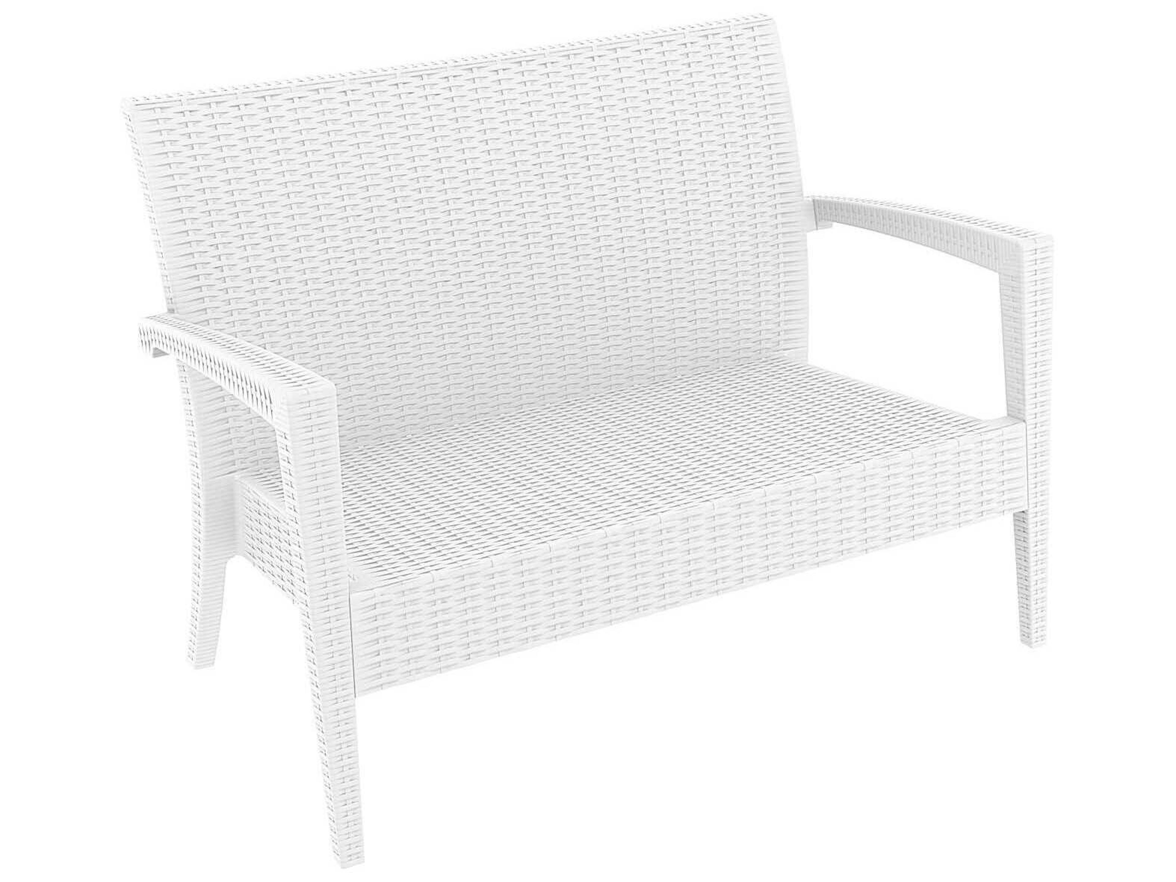 Miami White Resin Cushion Loveseat