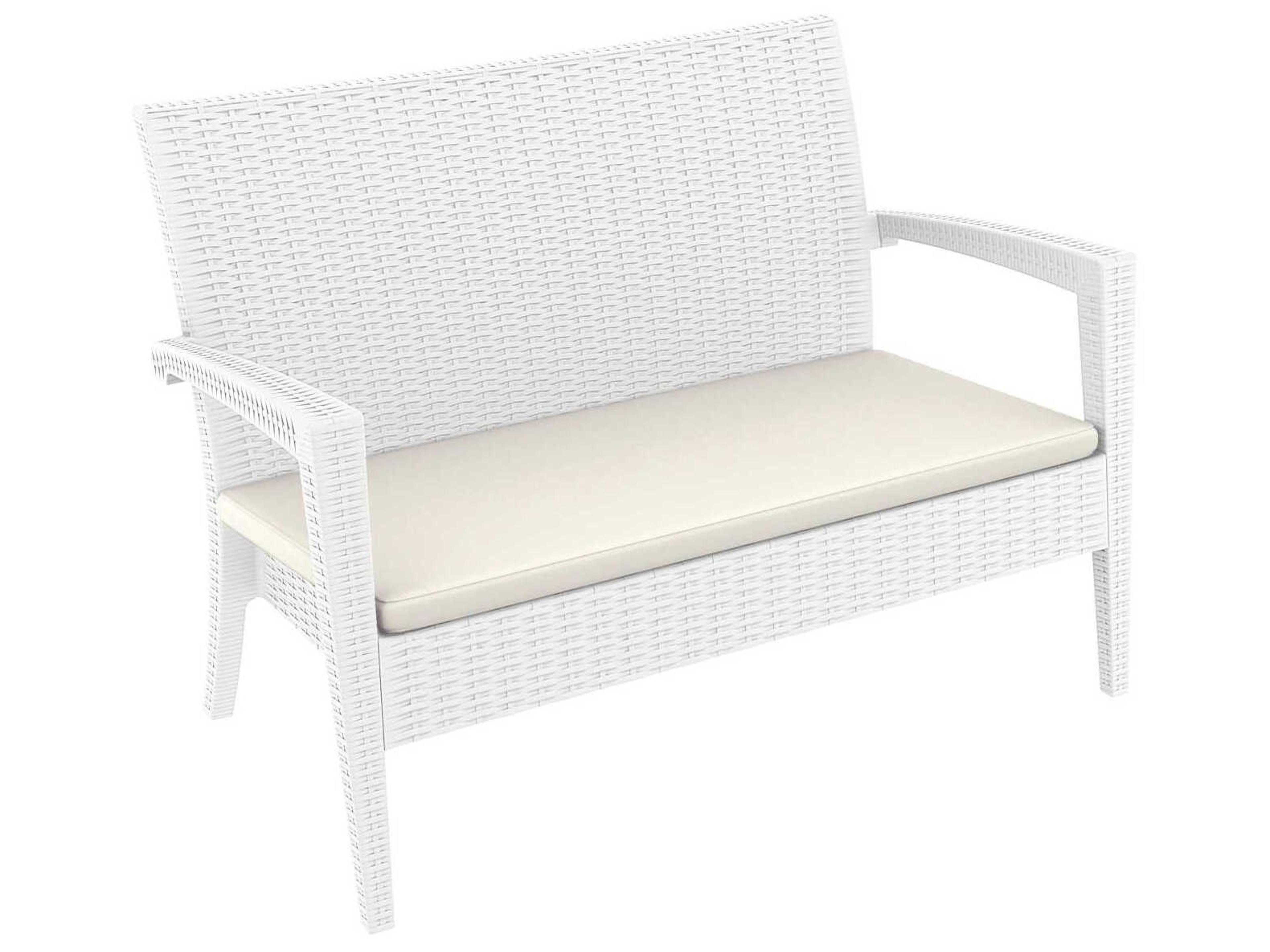 Compamia Miami White Resin Cushion Loveseat