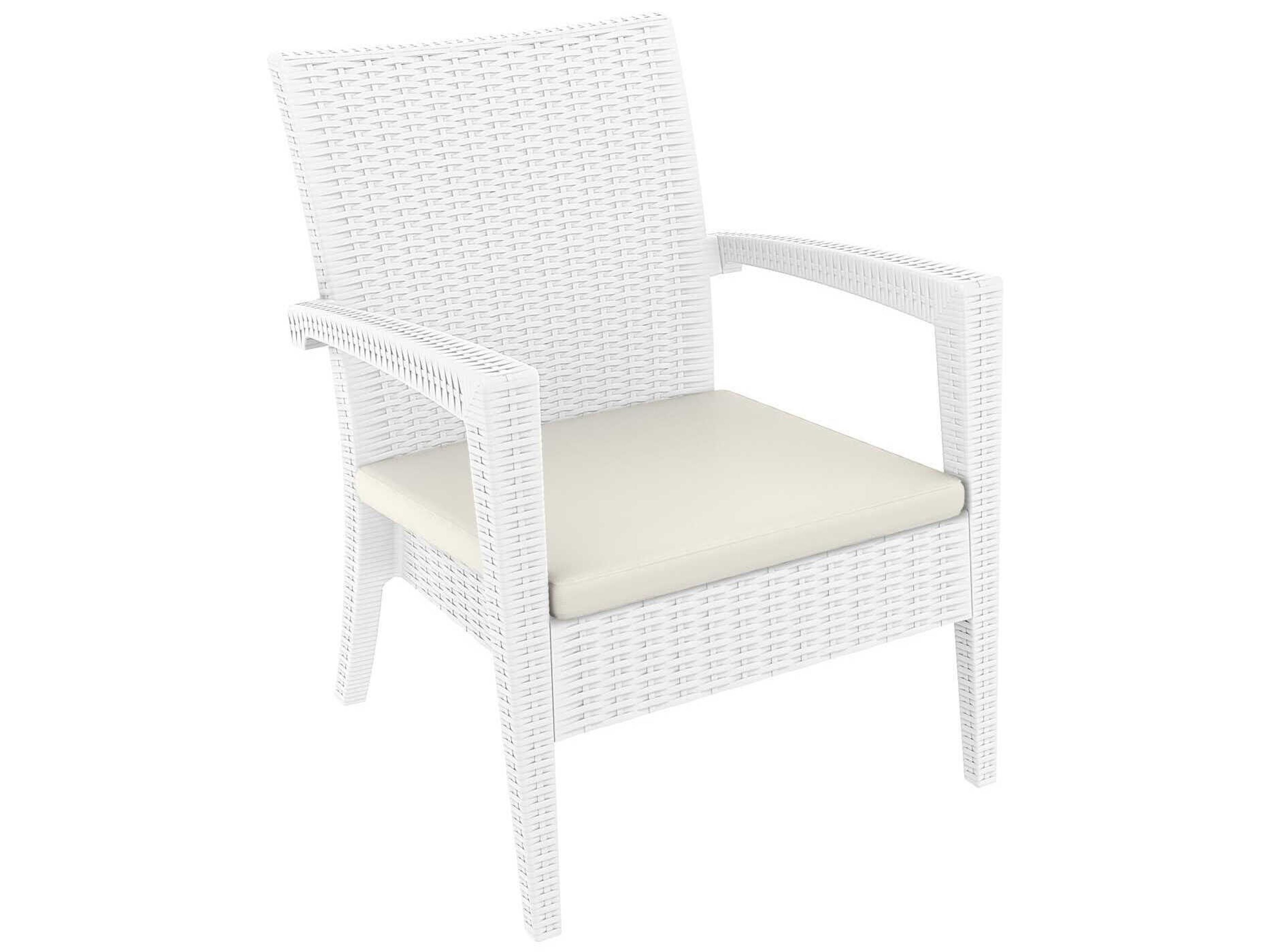 Miami White Resin Cushion Lounge Chair