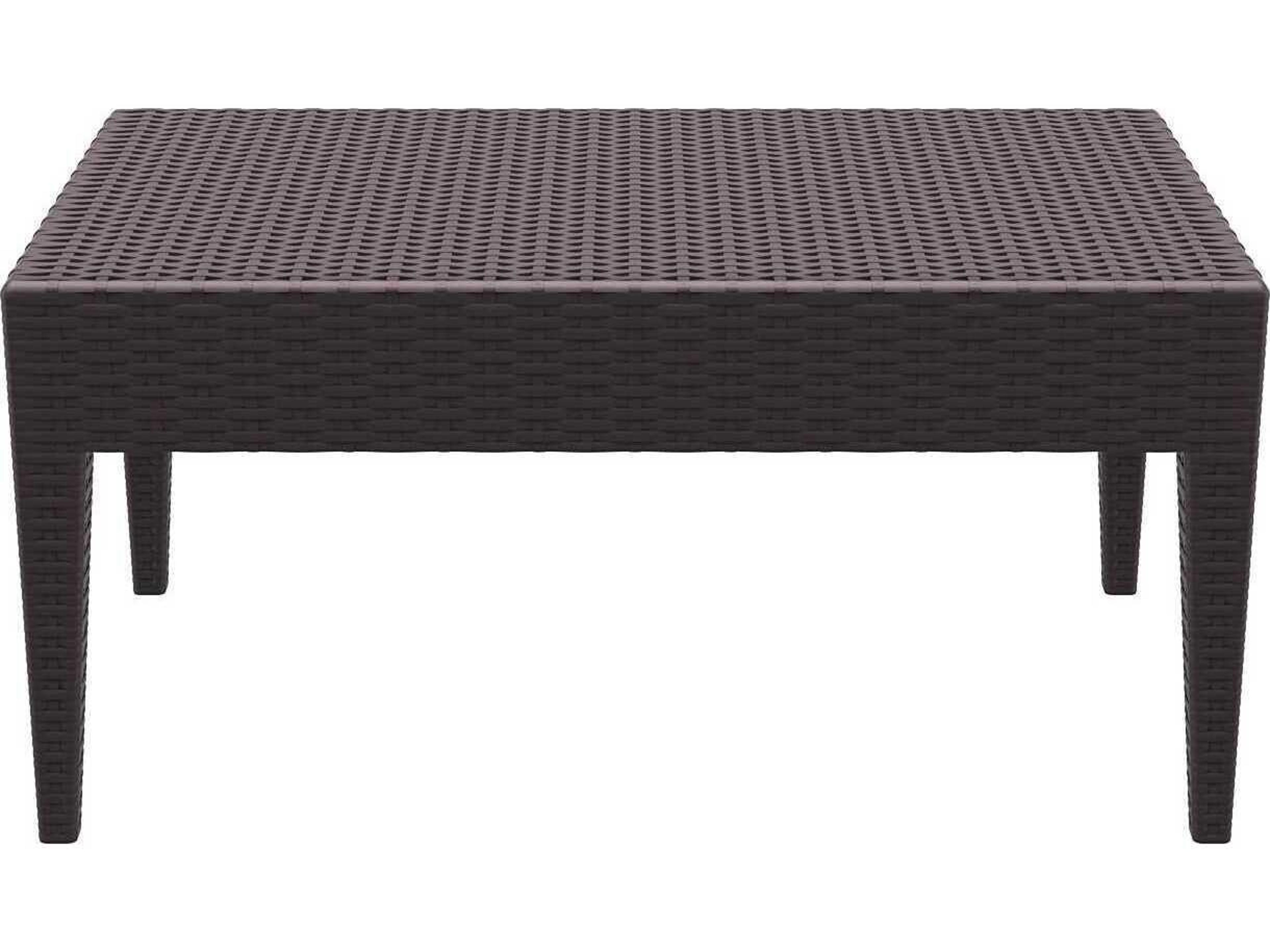 Compamia Miami Brown Resin Rectangular Coffee Table