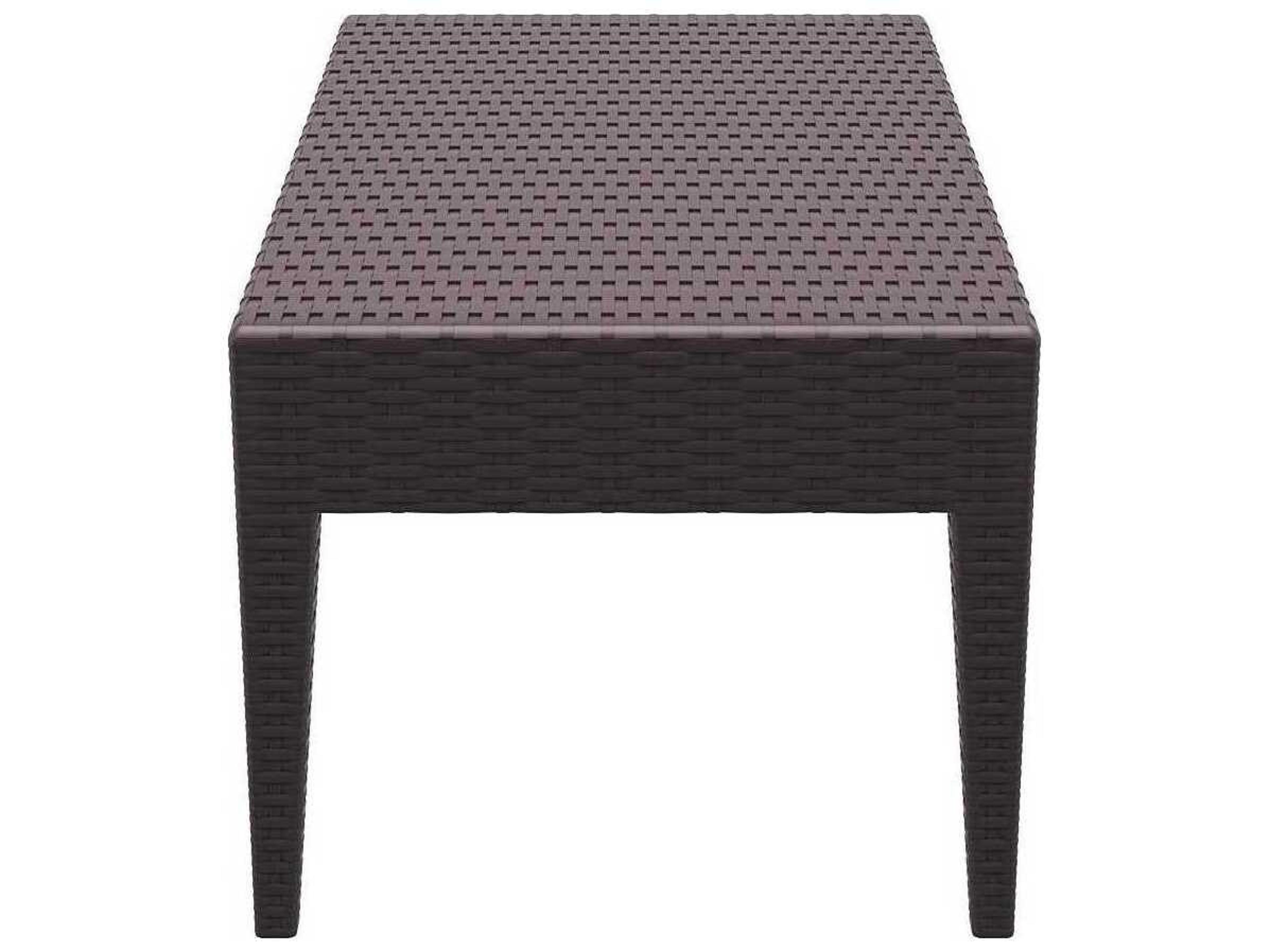Compamia Miami Brown Resin Rectangular Coffee Table