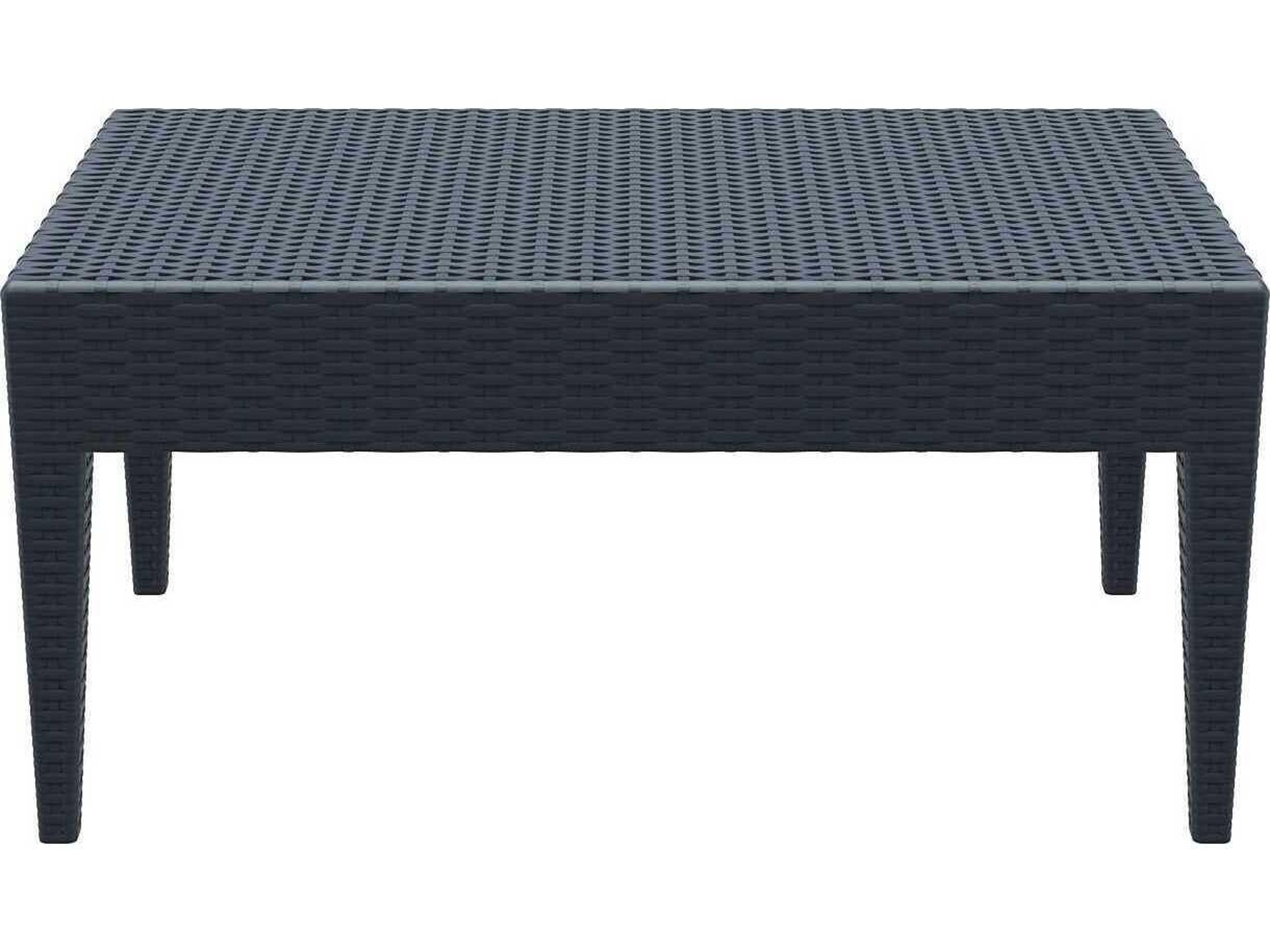 Compamia Miami Dark Gray Resin Rectangular Coffee Table