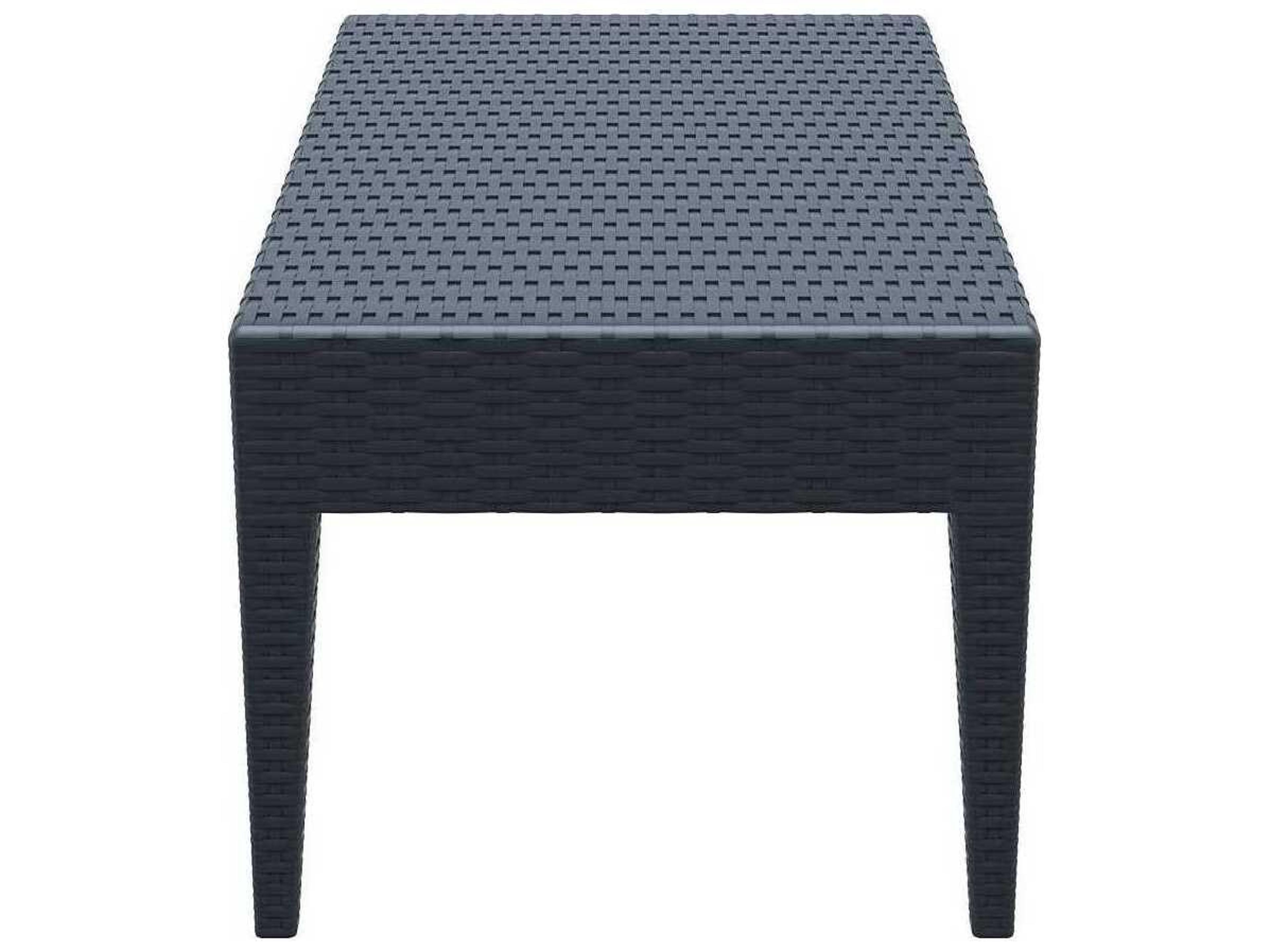 Compamia Miami Dark Gray Resin Rectangular Coffee Table