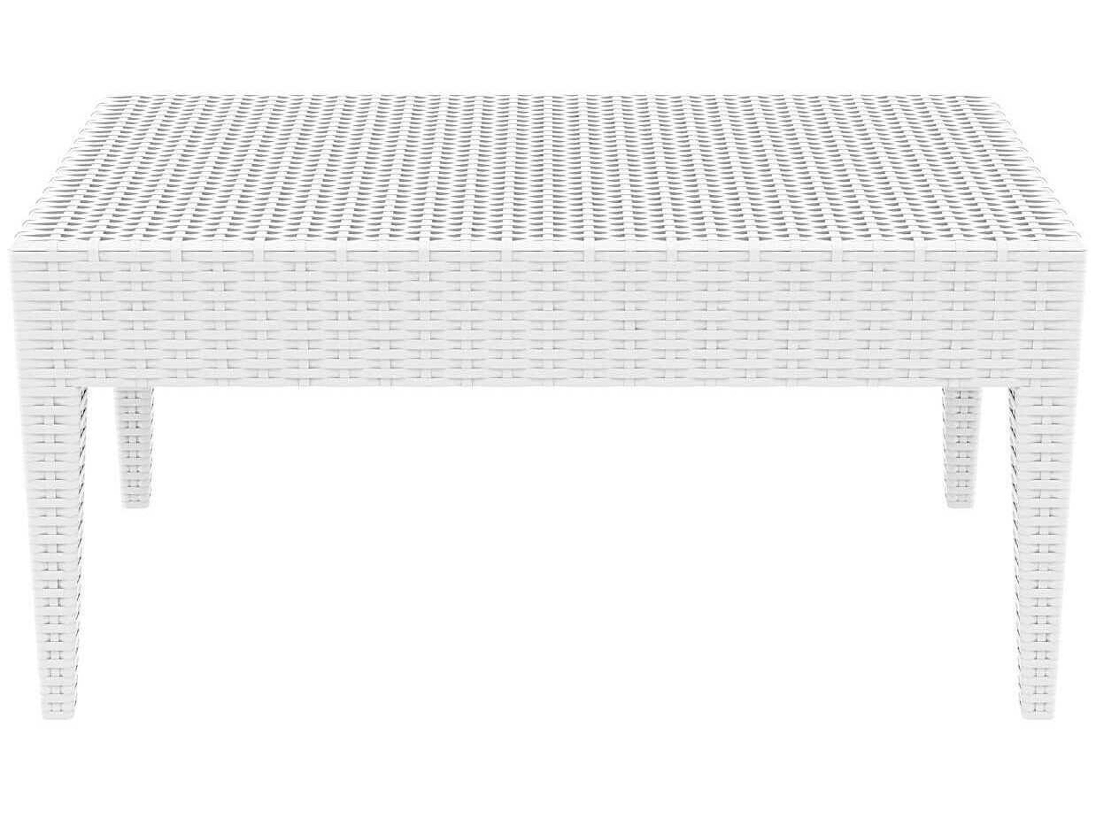 Compamia Miami White Resin Rectangular Coffee Table