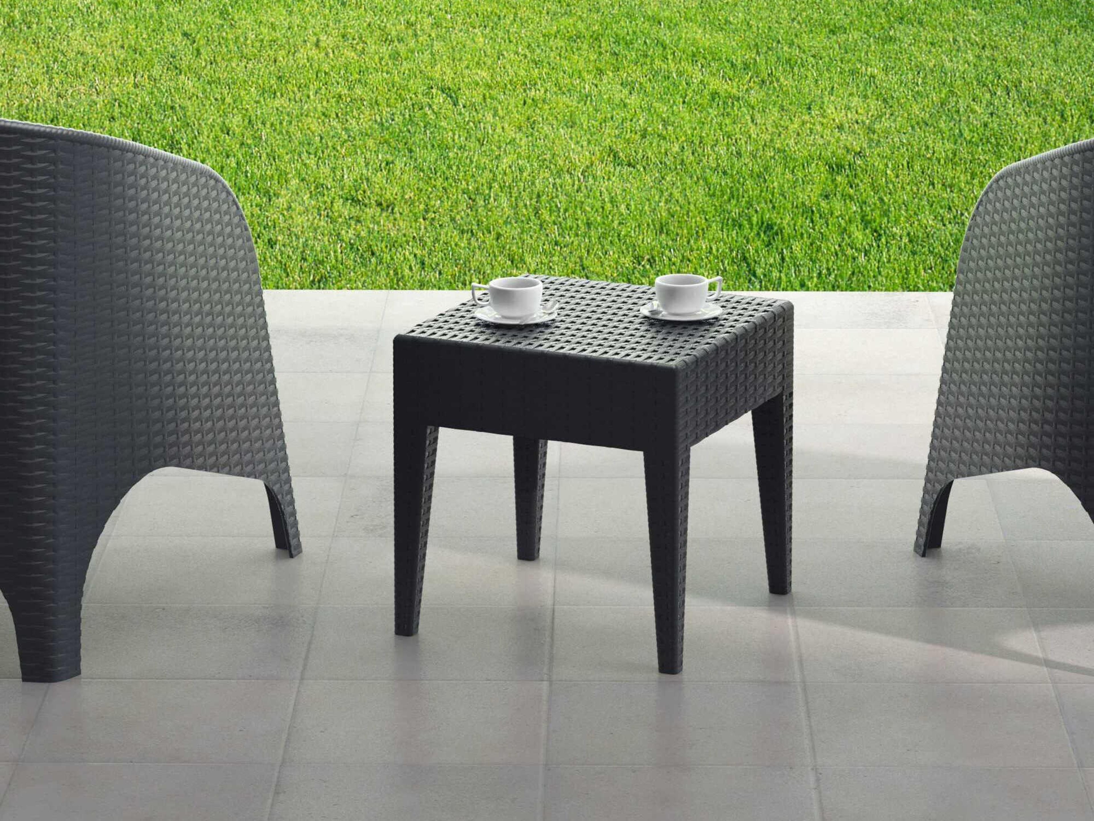 Compamia Miami Dark Gray Resin Square End Table
