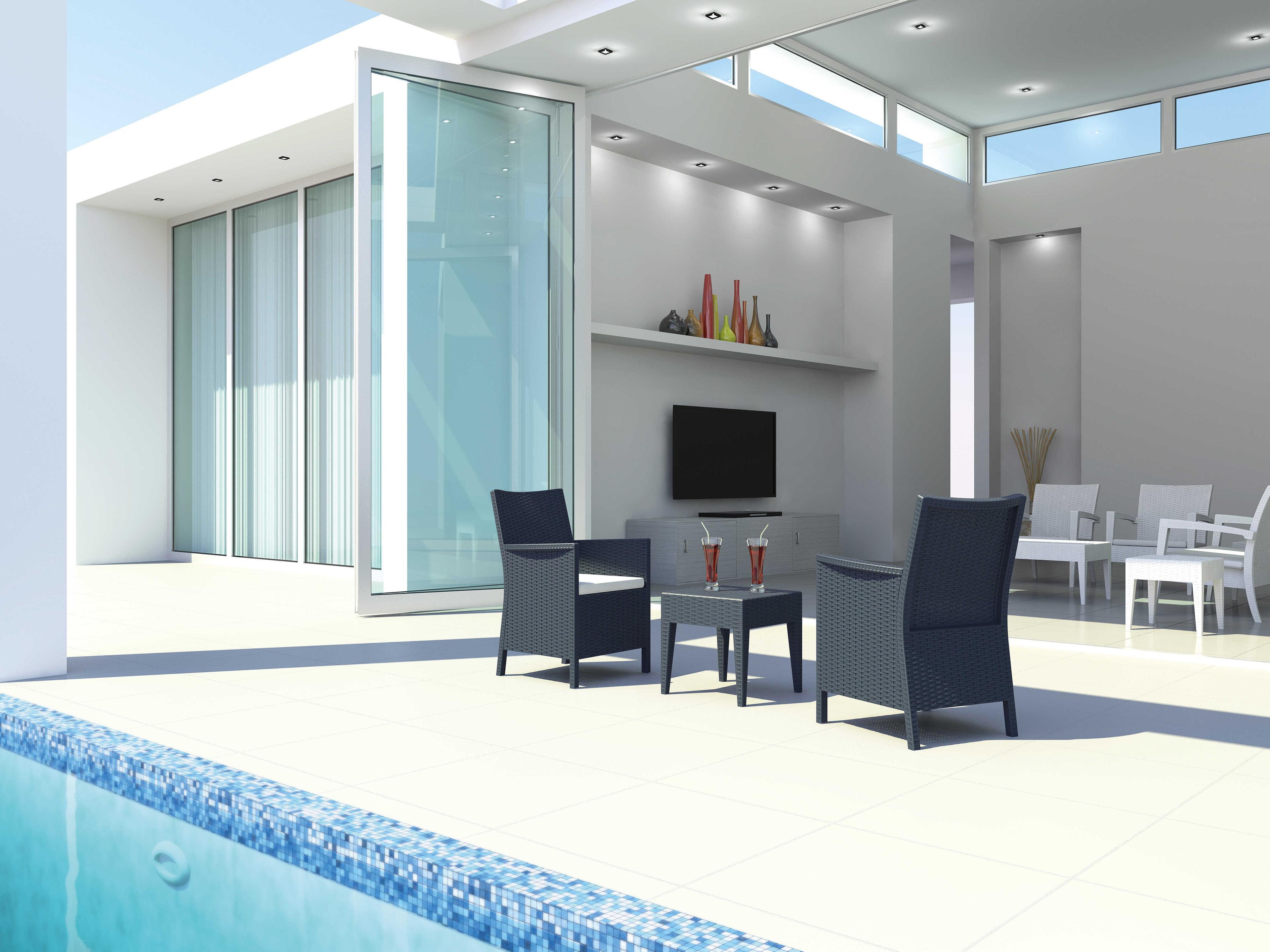 Compamia Miami Dark Gray Resin Square End Table