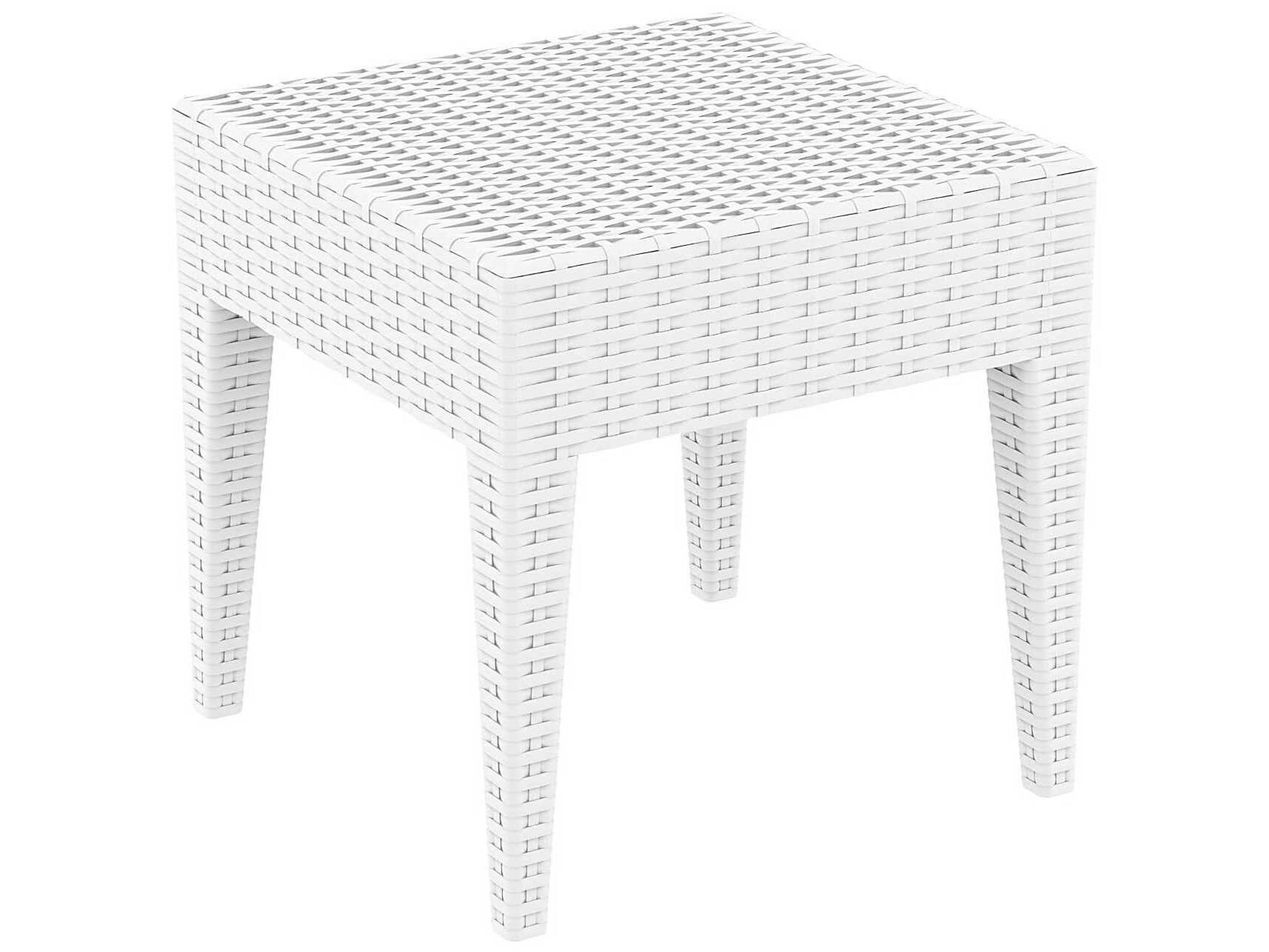 Miami White Resin Square End Table