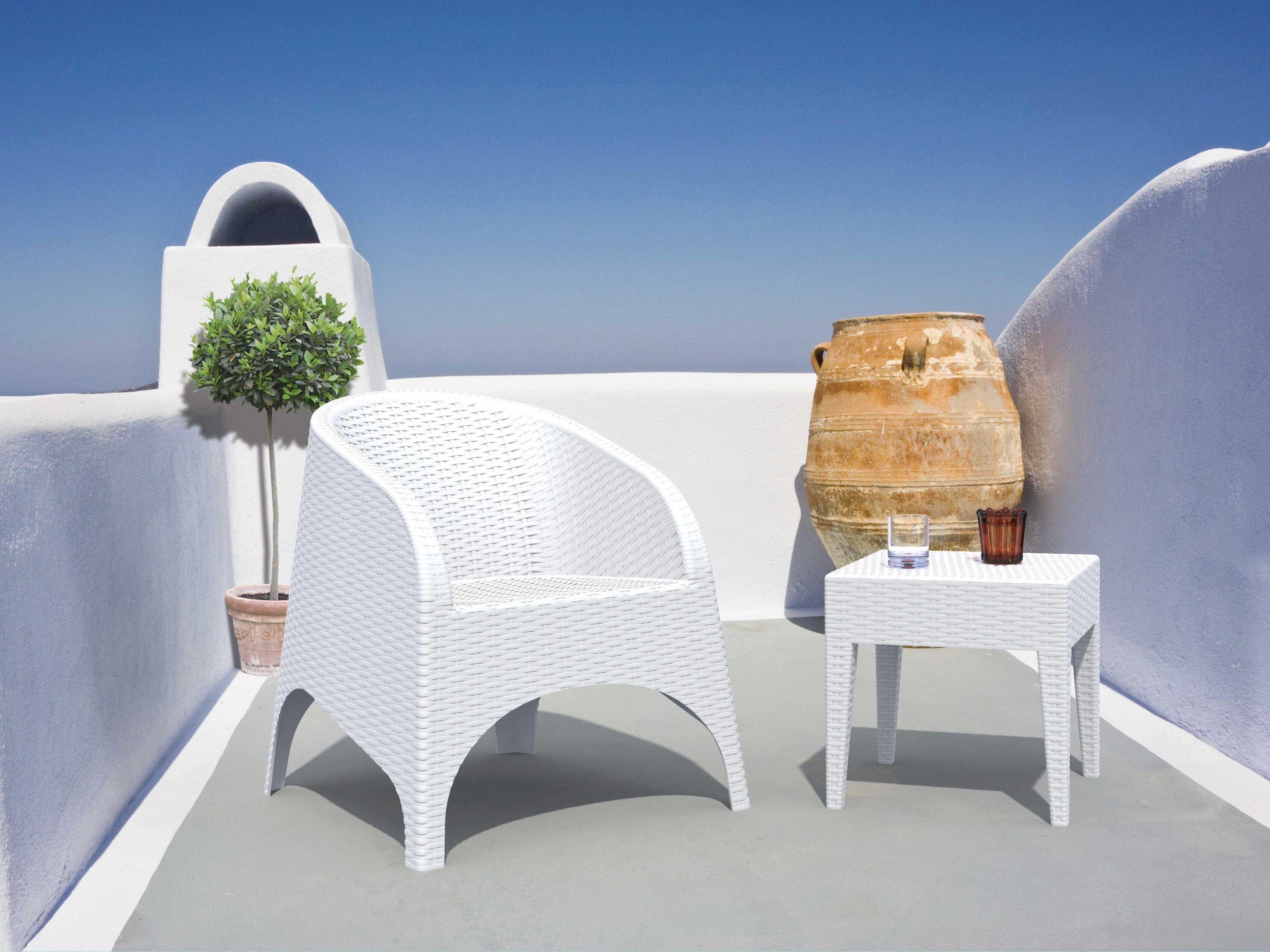 Compamia Miami White Resin Square End Table