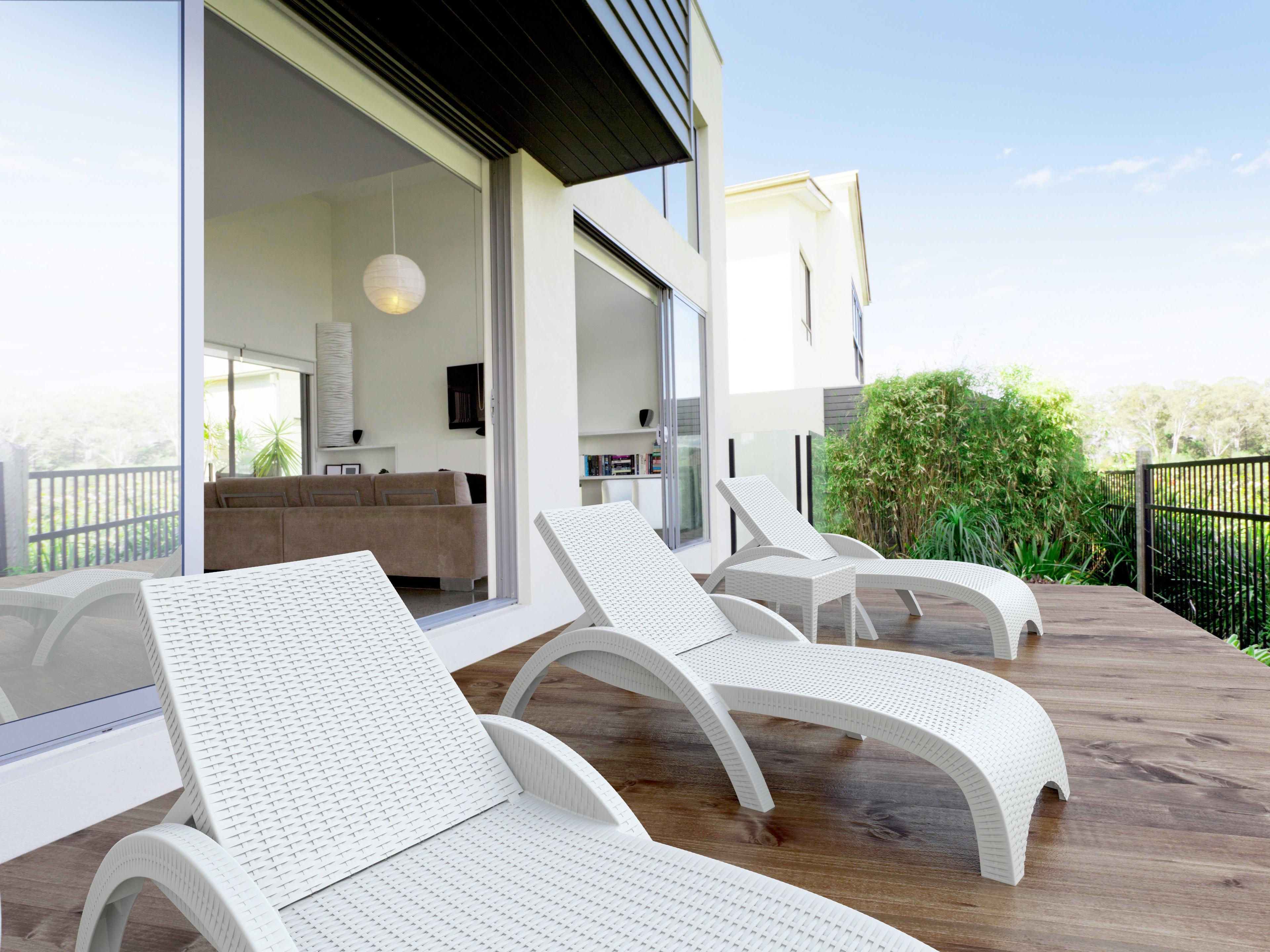 Compamia Miami White Resin Square End Table