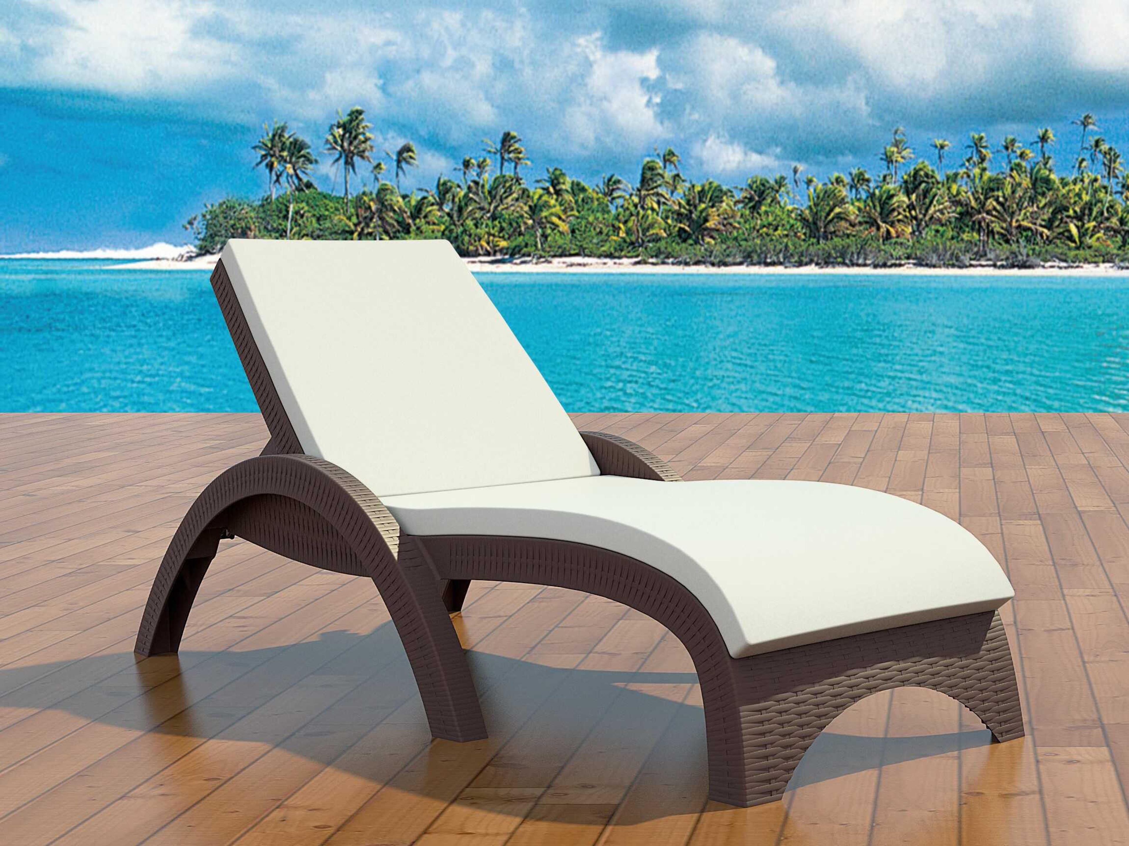 Compamia Miami Brown Resin Chaise Lounge
