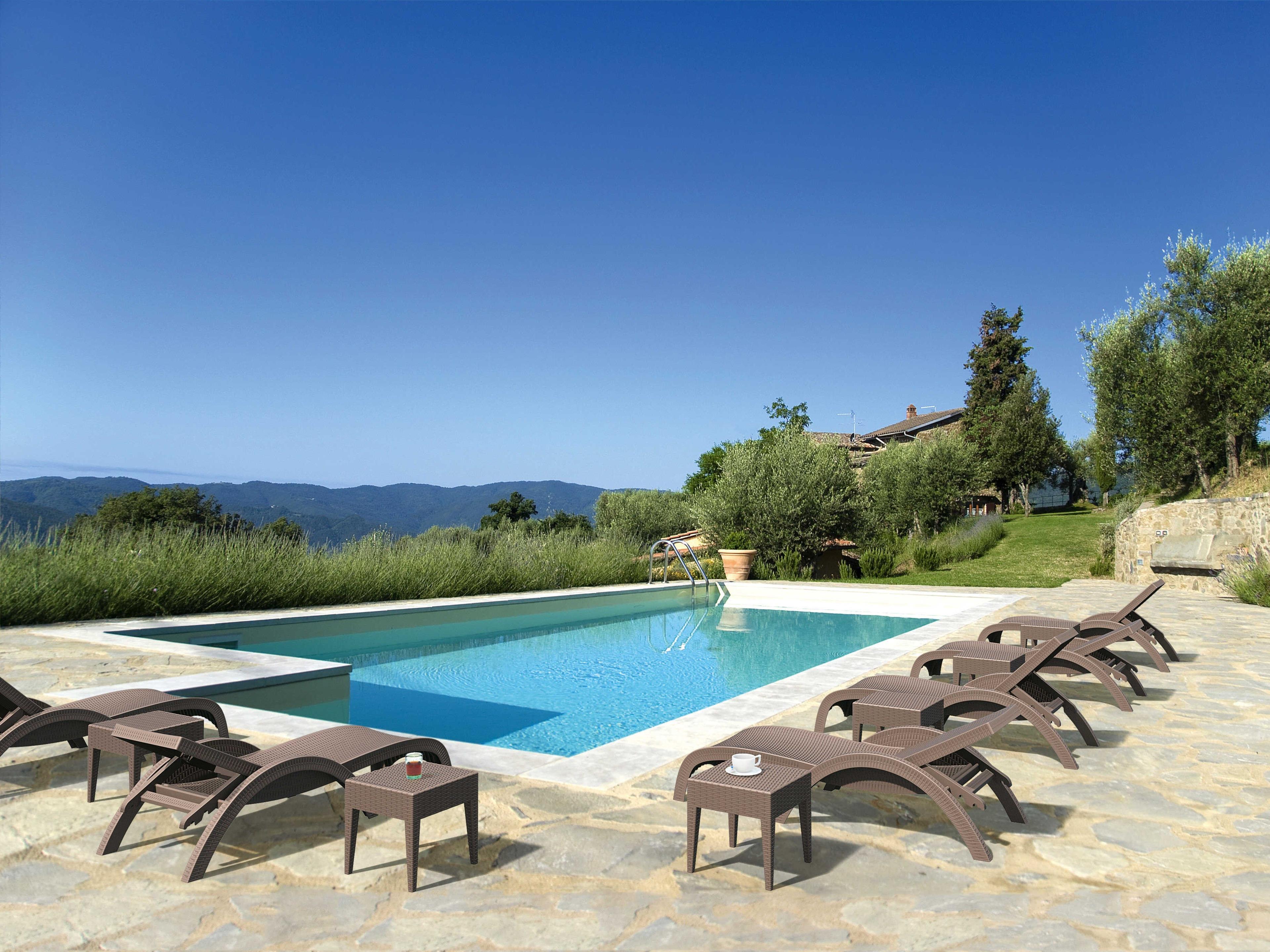 Compamia Miami Brown Resin Chaise Lounge