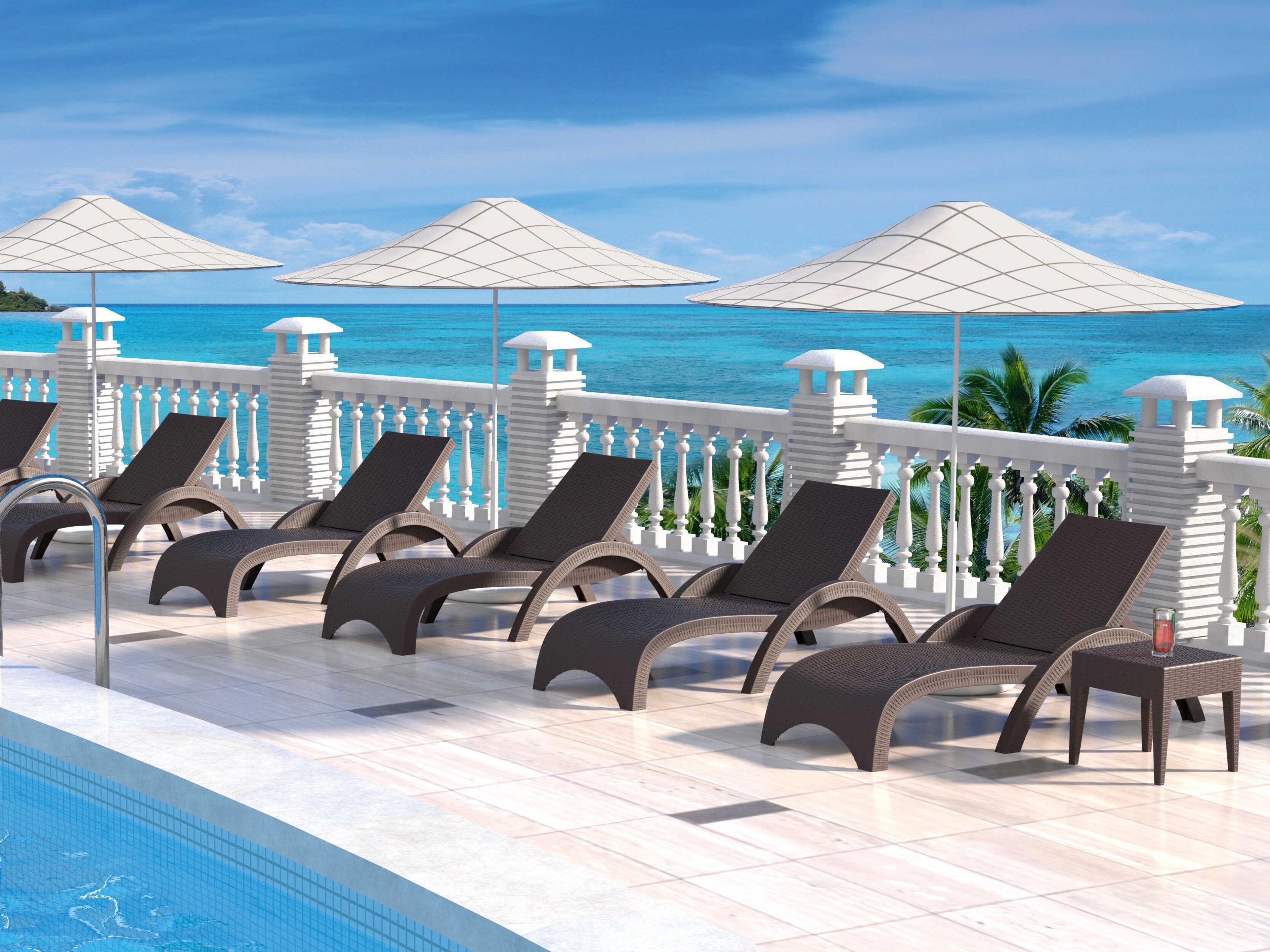 Compamia Miami Brown Resin Chaise Lounge