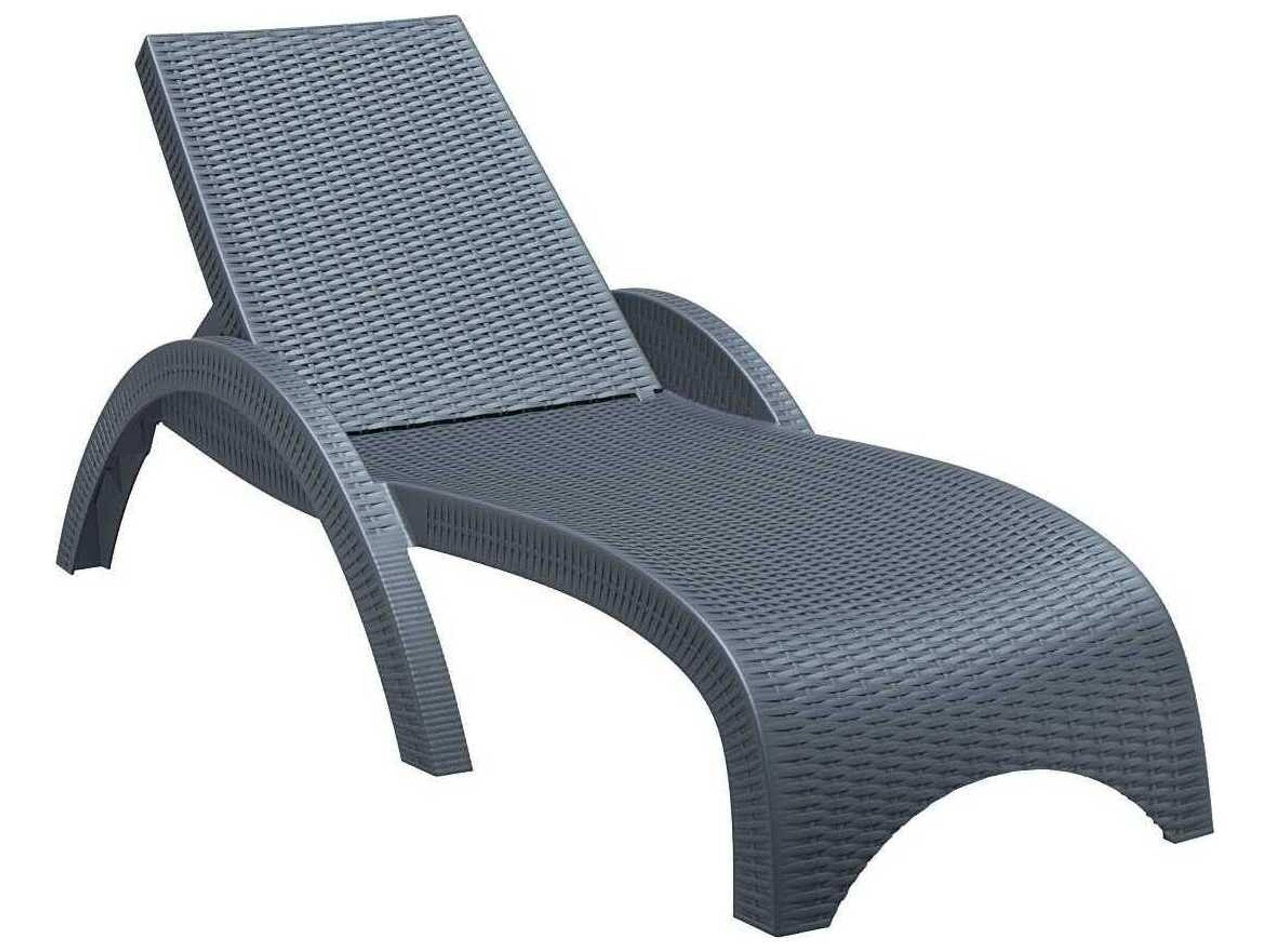 Miami Dark Gray Resin Chaise Lounge